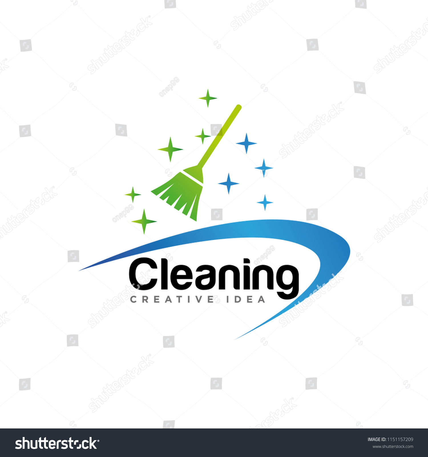 Creative Cleaning Concept Logo Design Template Stock Vector (Royalty ...