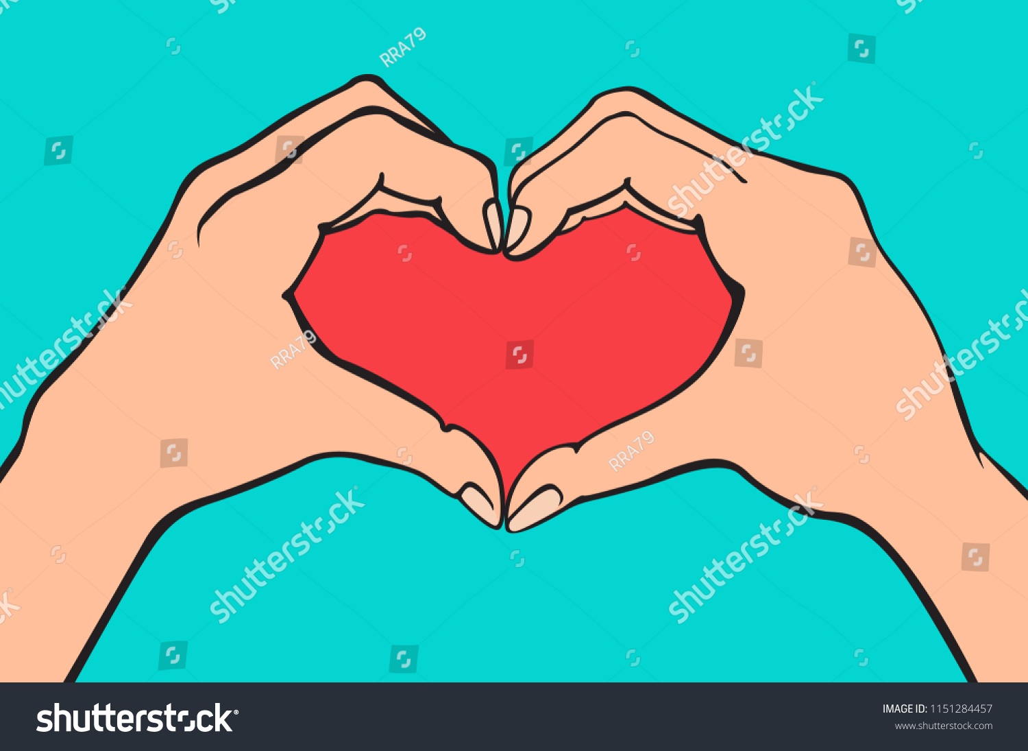 Two Hands Making Heart Sign Love Stock Vector Royalty Free 1151284457 Shutterstock 