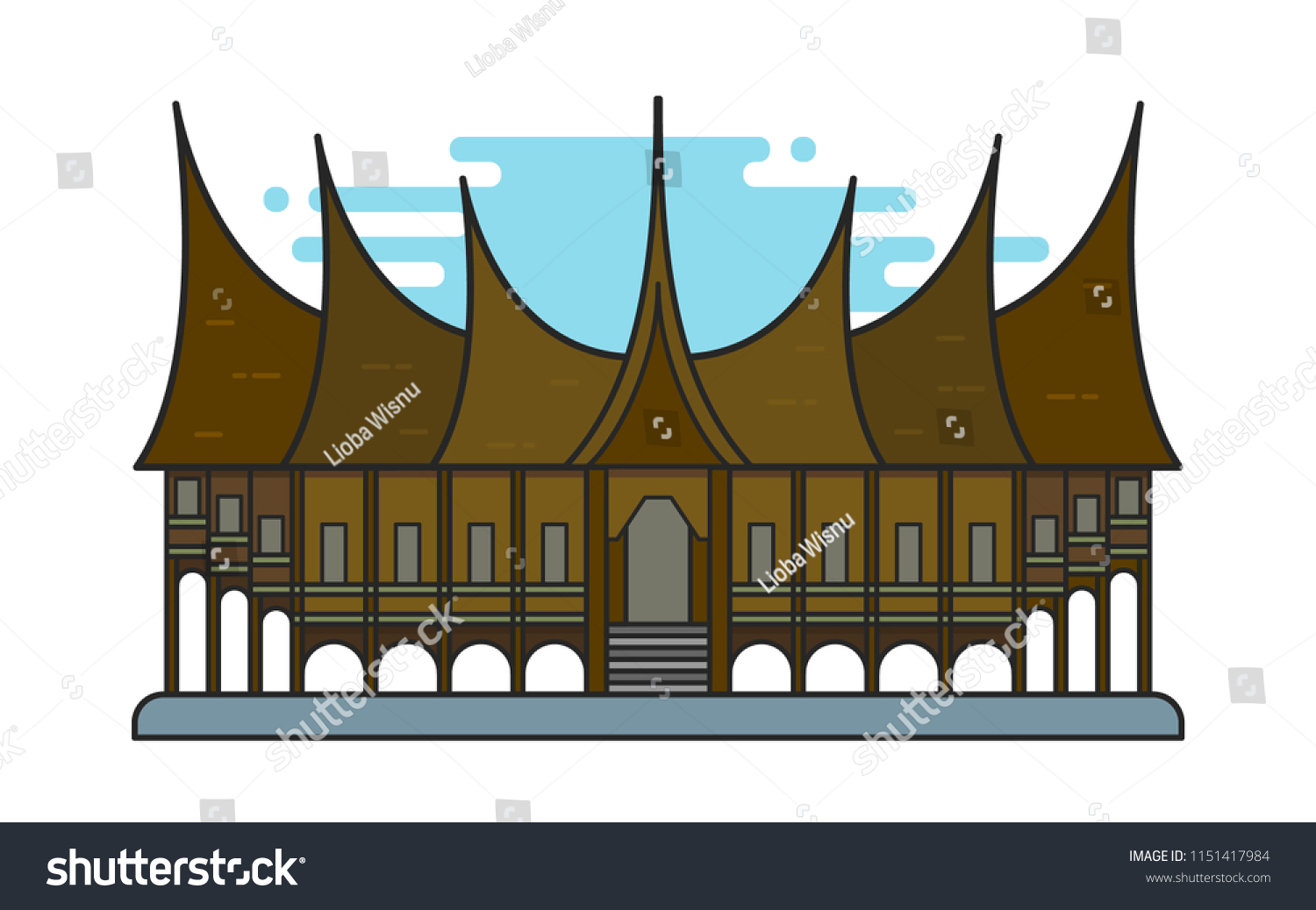 Illustration Rumah Gadang Traditional House West Stock Vector Royalty Free 1151417984 2913