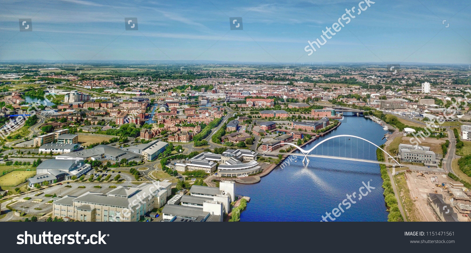 Stocktonontees River Tees By Air Aerial Stock Photo 1151471561 ...