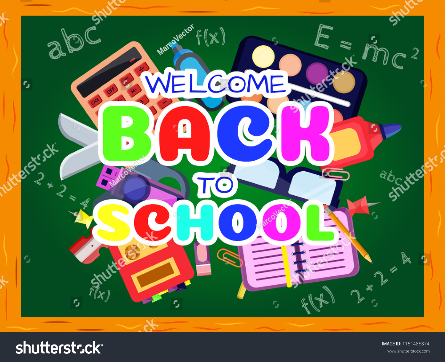 Welcome Back School Bannerposter Colorful School Stock Vector (Royalty ...