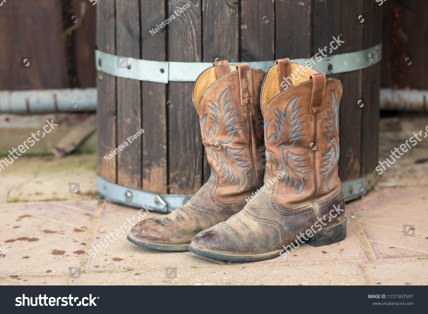 old worn out cowboy boots