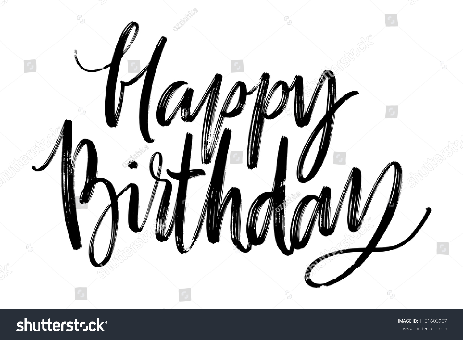 Happy Birthday Words Hand Drawn Creative Stock Vector (Royalty Free ...