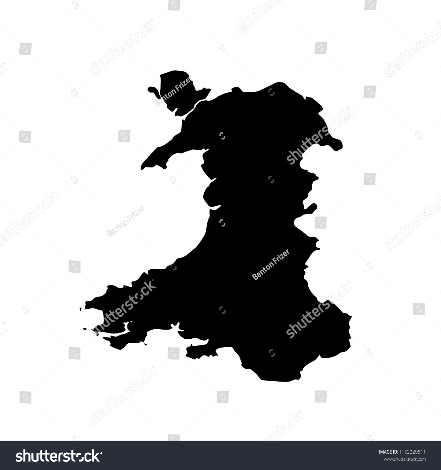 Map Wales Vector Illustration Stock Vector (Royalty Free) 1152229511 ...