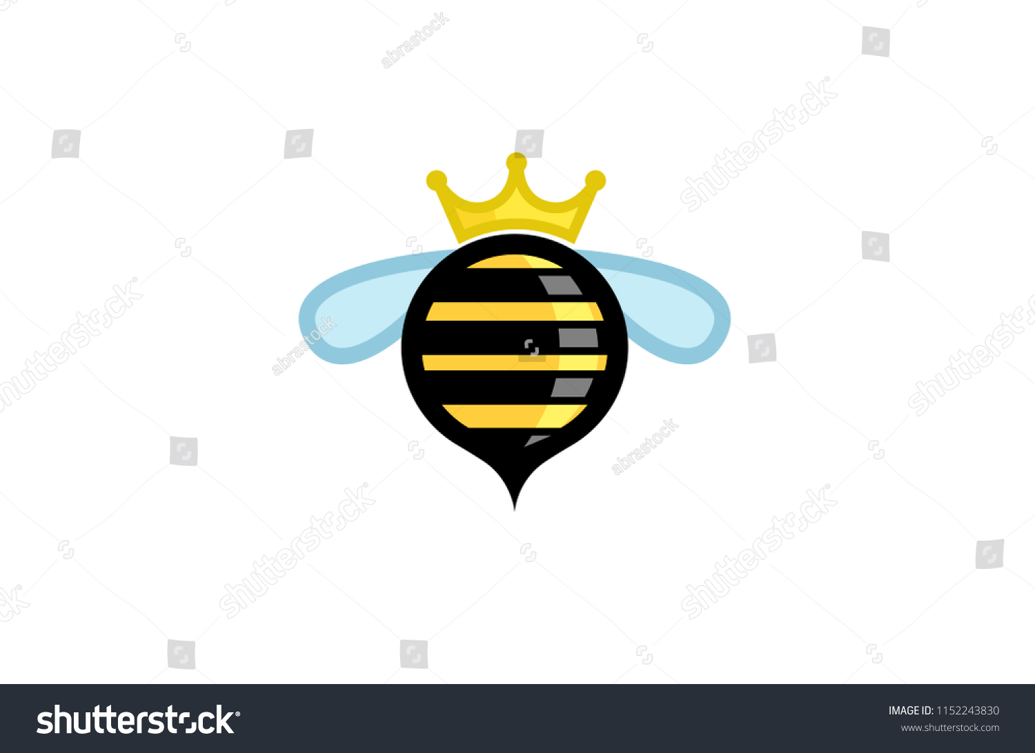 Cute Bumble Bee Queen Logo Symbol Stock Vector (Royalty Free ...