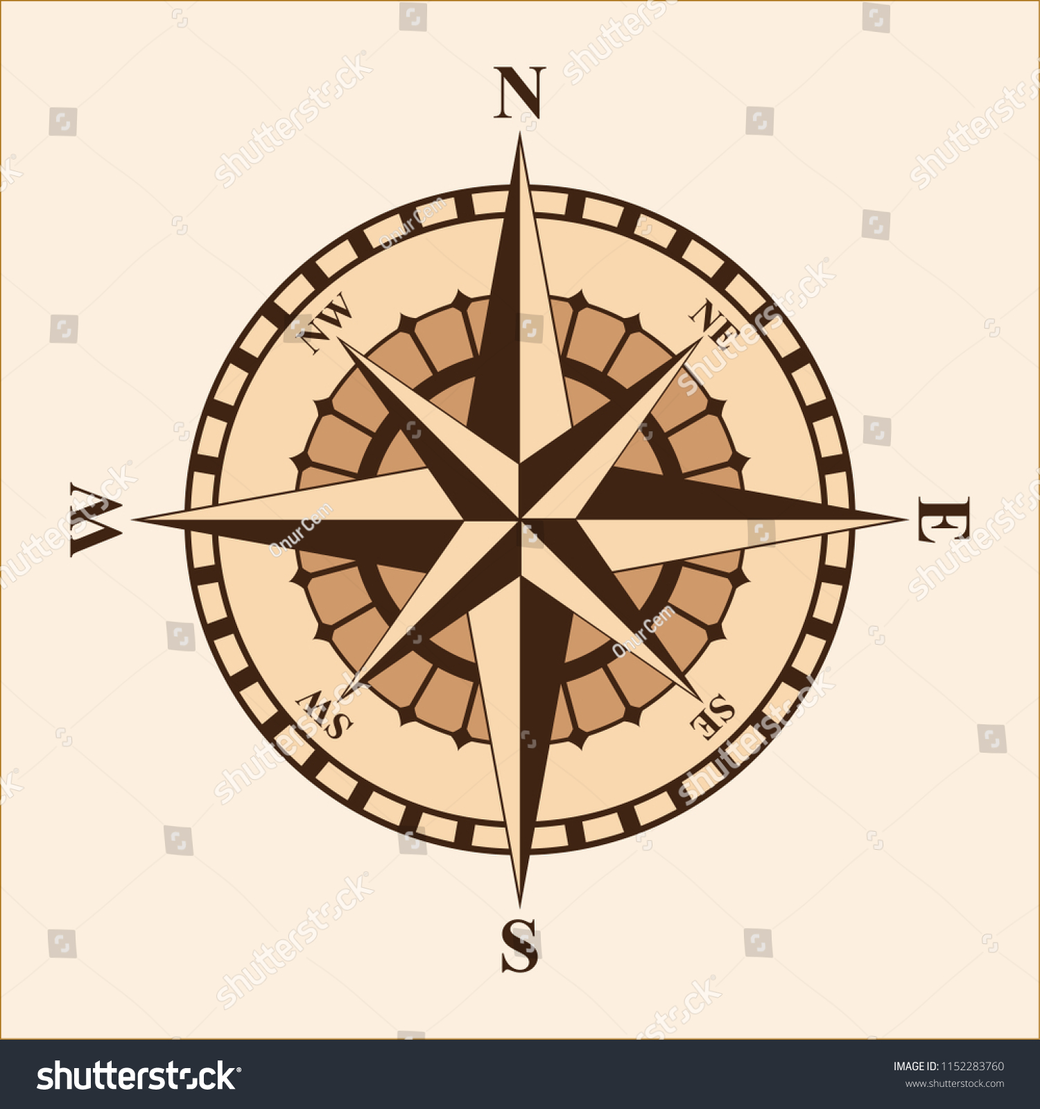 Retro Colored Compass Rose Stock Vector Royalty Free 1152283760 Shutterstock 9863