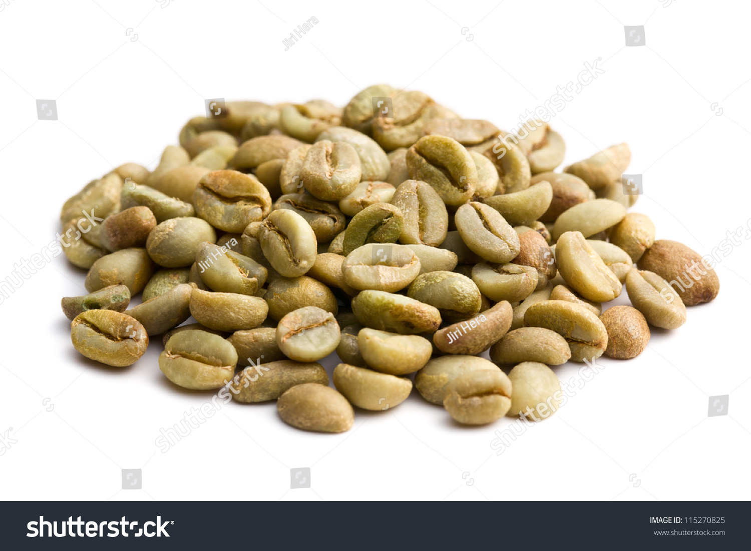 Green Coffee Beans On White Background Stock Photo 115270825 | Shutterstock