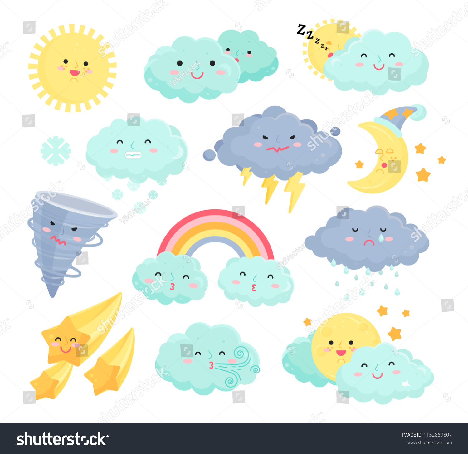 Weather Icons Vector Set Isolated Background Stock Vector (Royalty Free ...