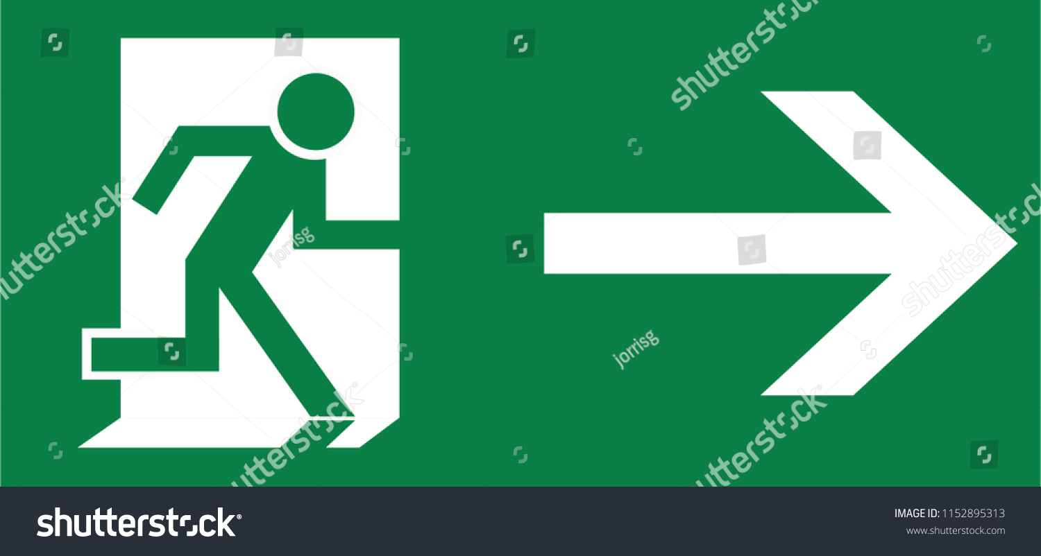 Road Sign France Emergency Exit Evacuation Stock Illustration 