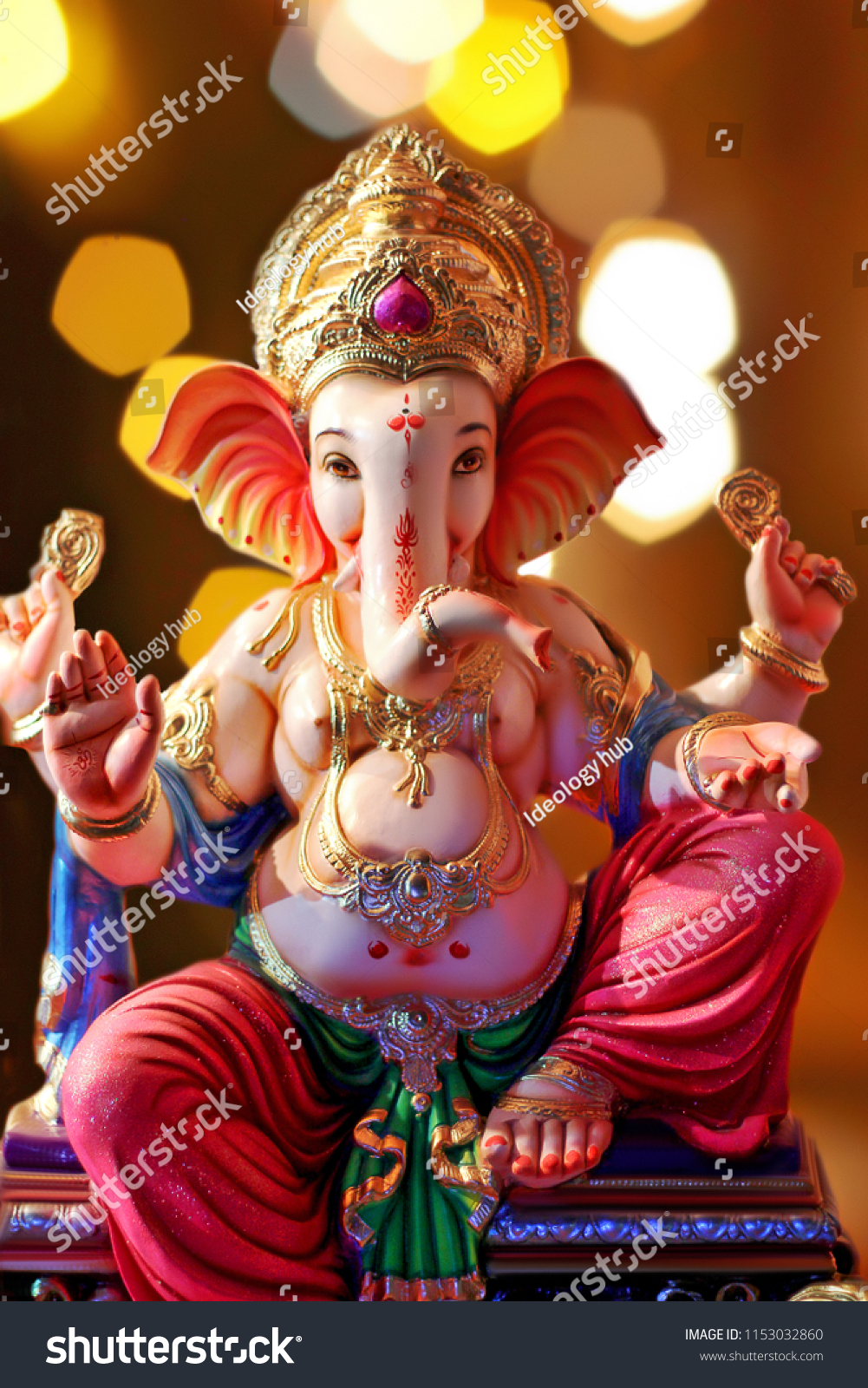 Lord Ganesha Blured Bokhe Background Stock Photo 1153032860 | Shutterstock