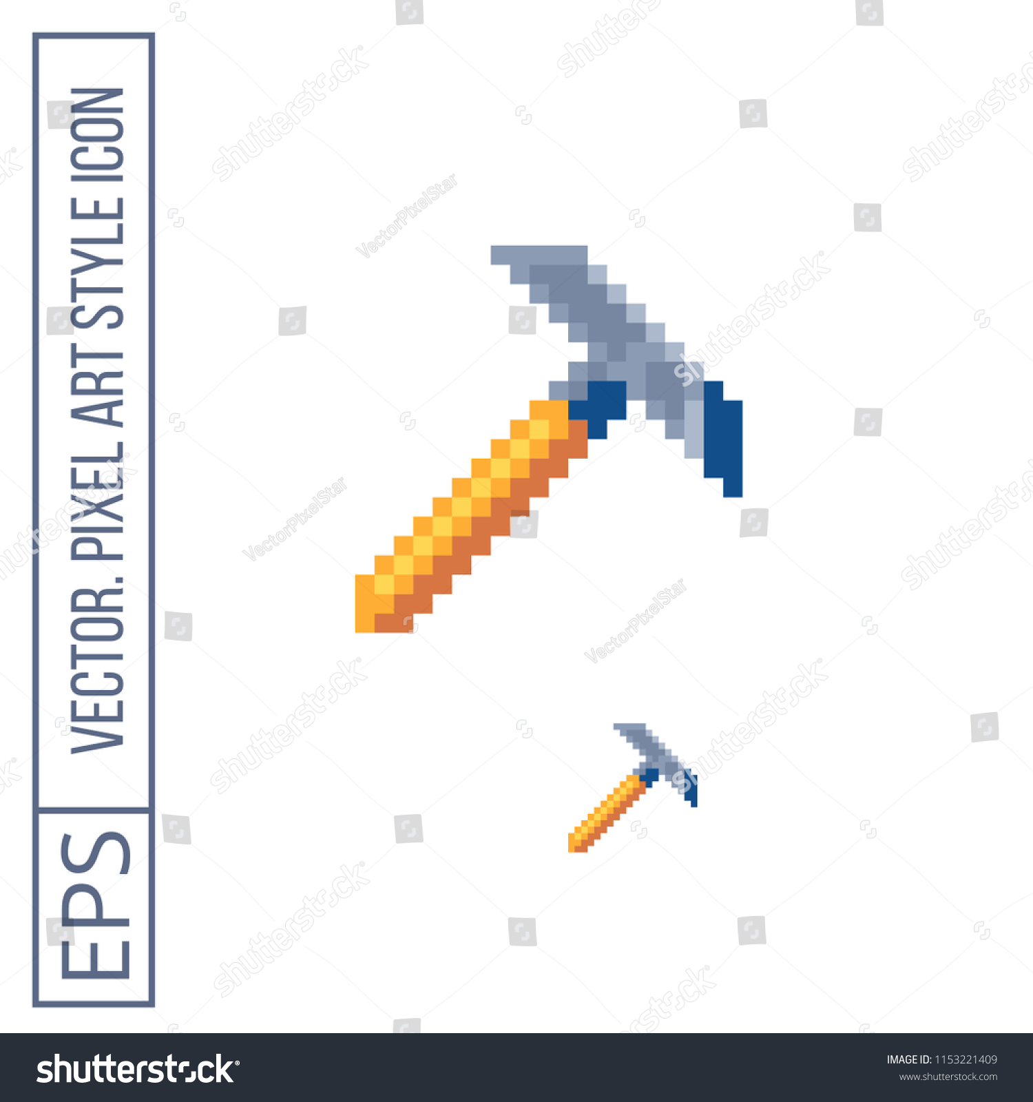 Hammer Pixel Art Icon Isolated Vector Stock Vector (Royalty Free ...