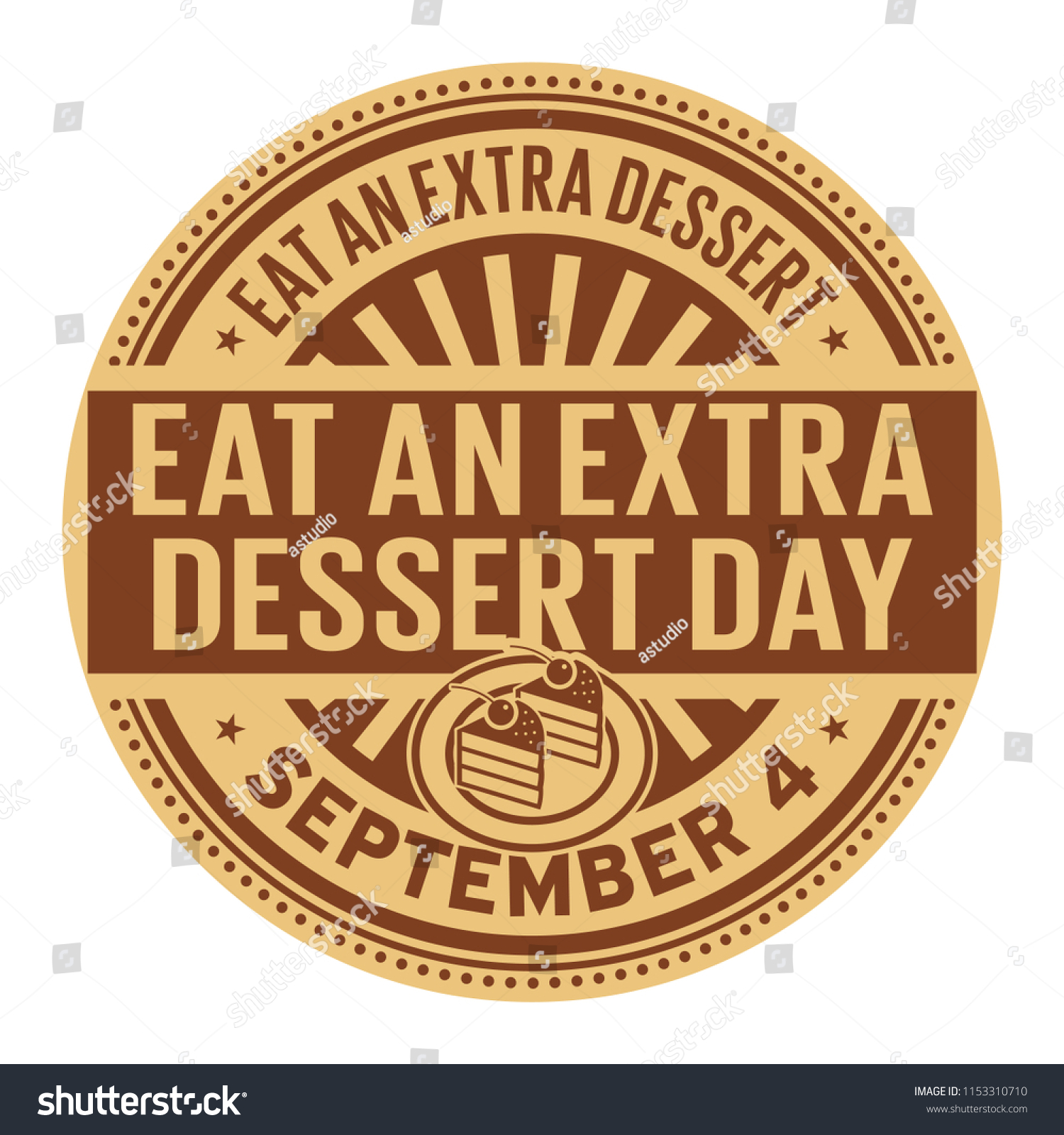 Eat Extra Dessert Day September 4 Stock Vector (Royalty Free