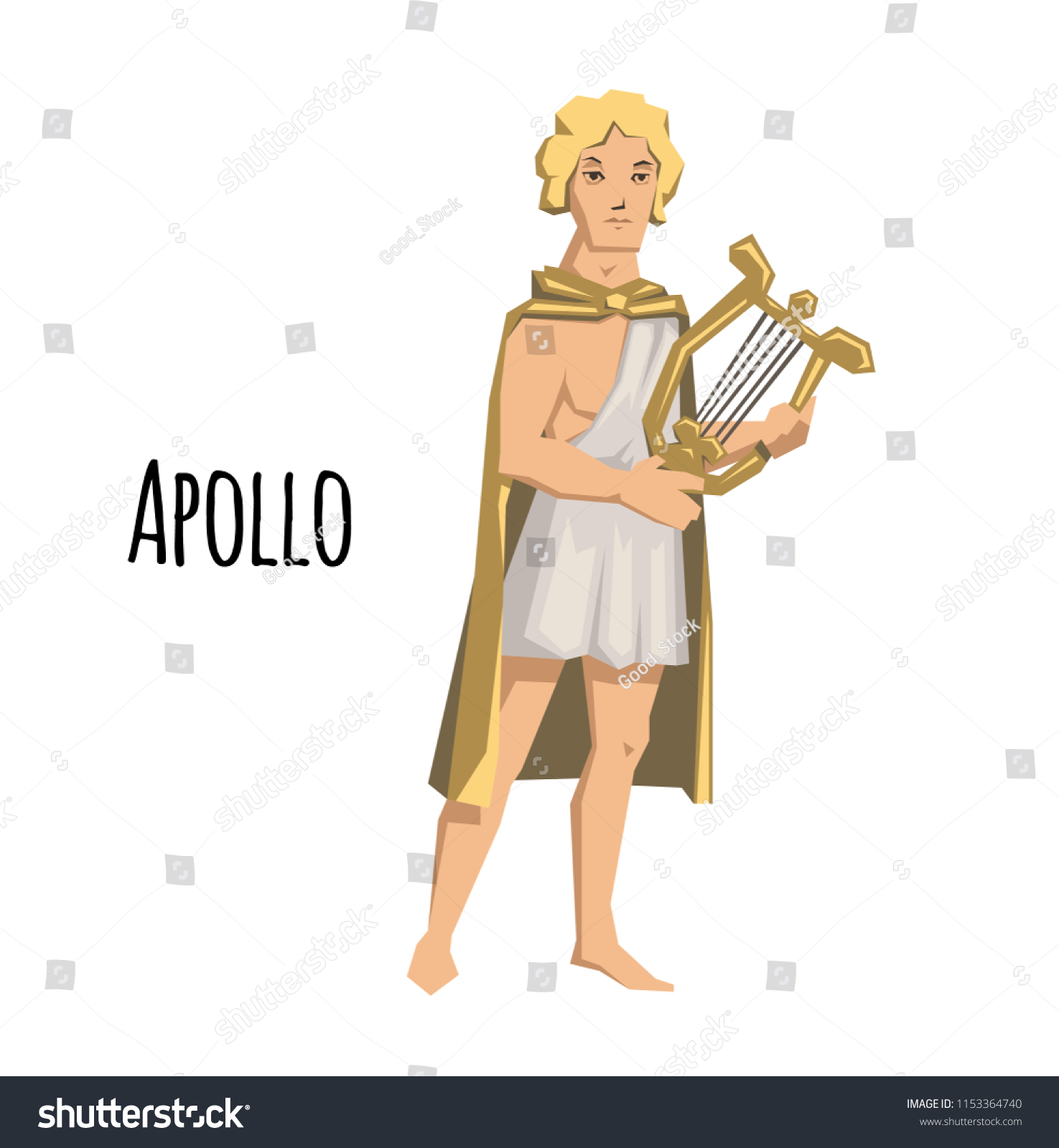 Apollo Ancient Greek God Archery Music Stock Vector (Royalty Free ...