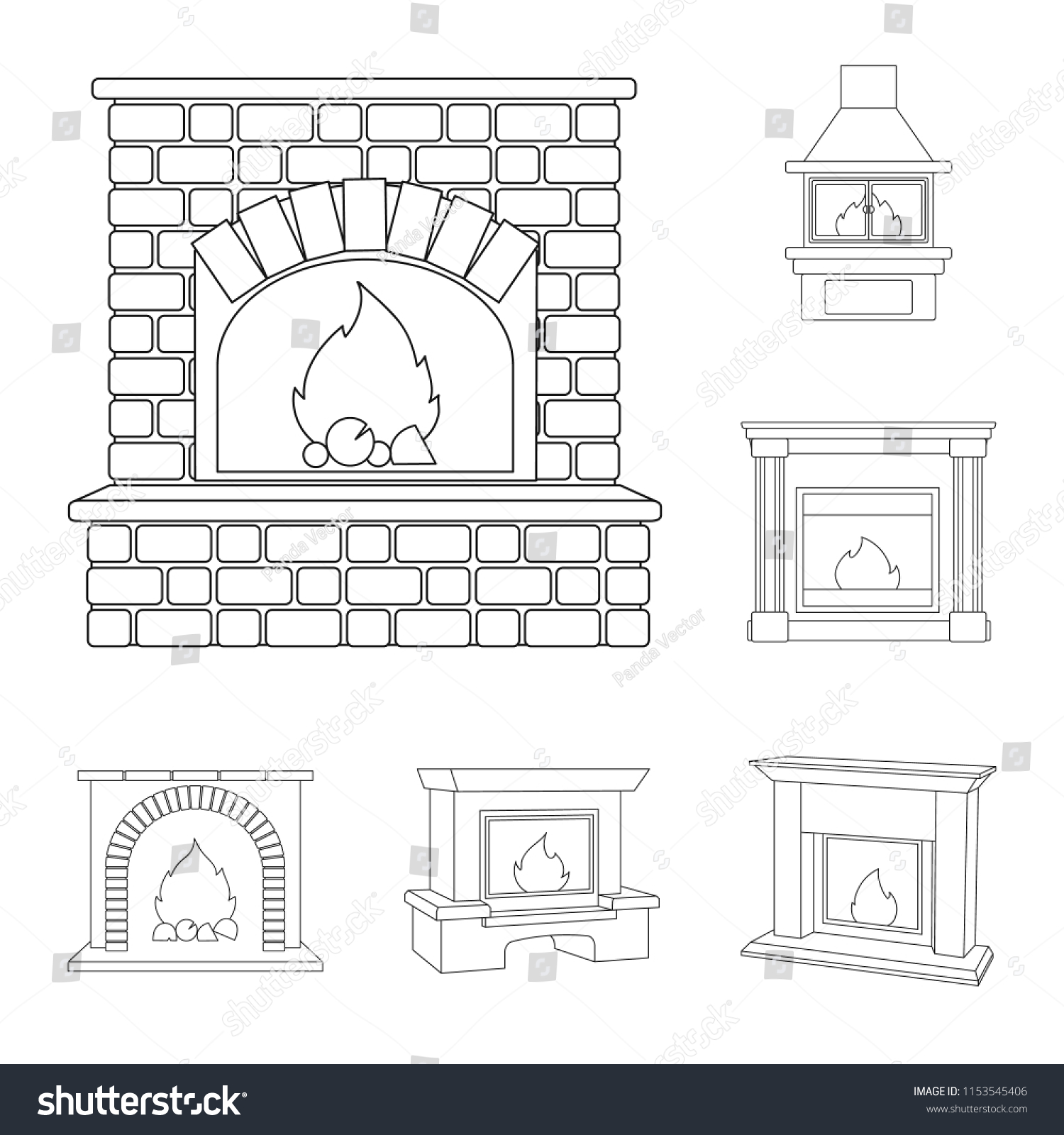 11,682 Fireplace Outline Images, Stock Photos & Vectors | Shutterstock