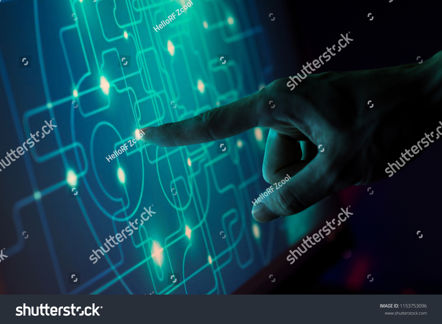 Finger Pointing Screen Stock Photo 1153753096 | Shutterstock