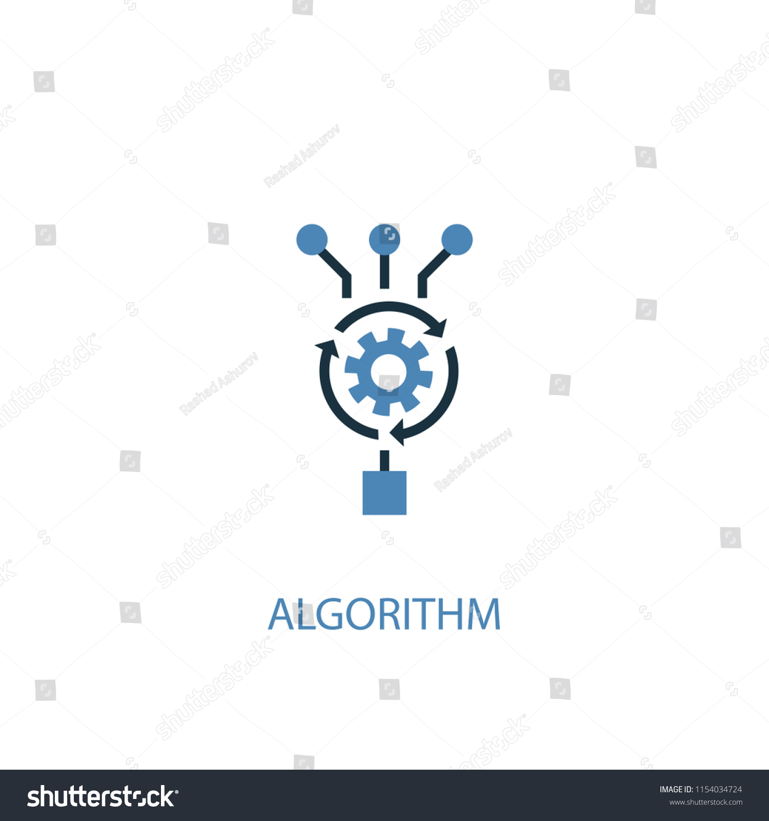 Algorithm Concept 2 Colored Icon Simple Stock Illustration 1154034724 ...