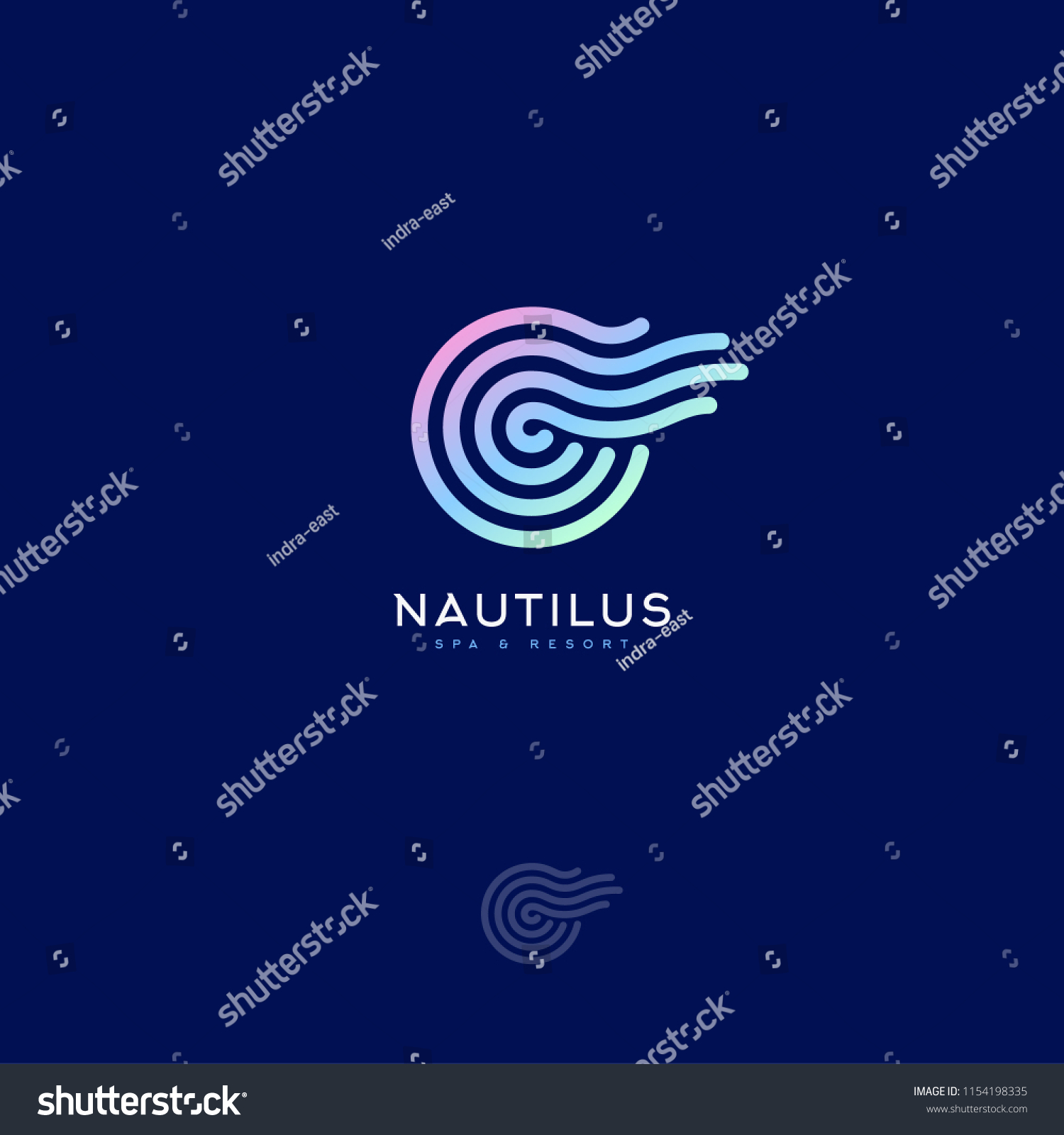 Nautilus Spa Logo Decorative Element Like Stock Vector (Royalty Free ...