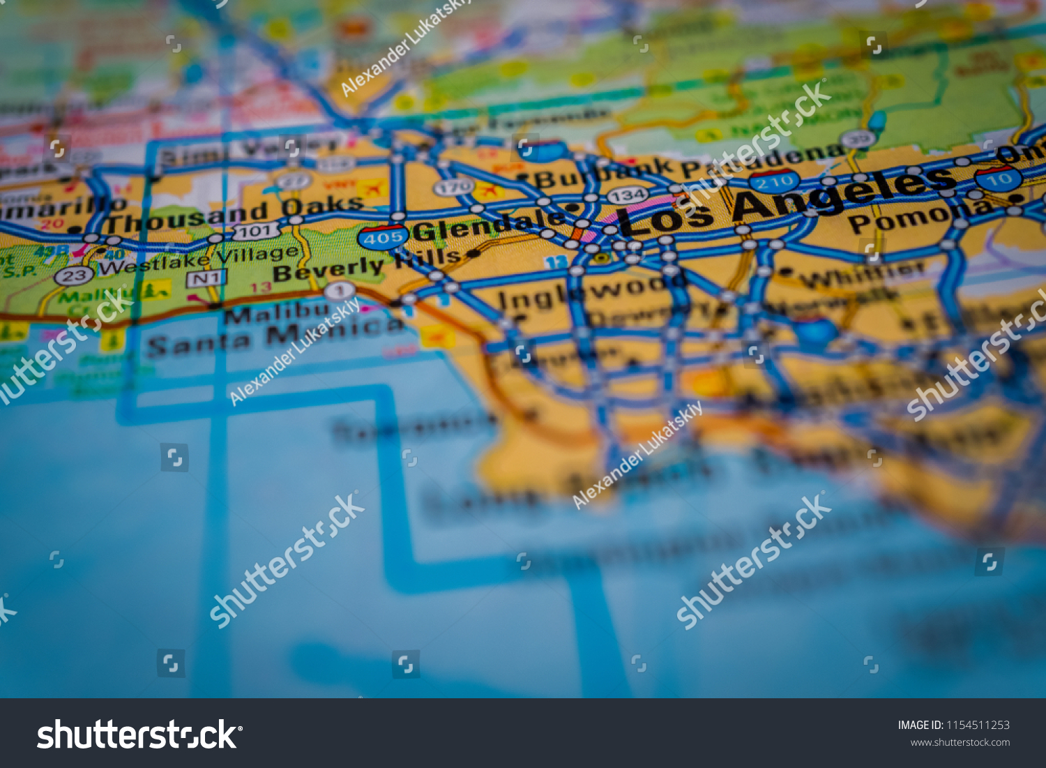 Los Angeles Usa Map Background Stock Photo 1154511253 | Shutterstock