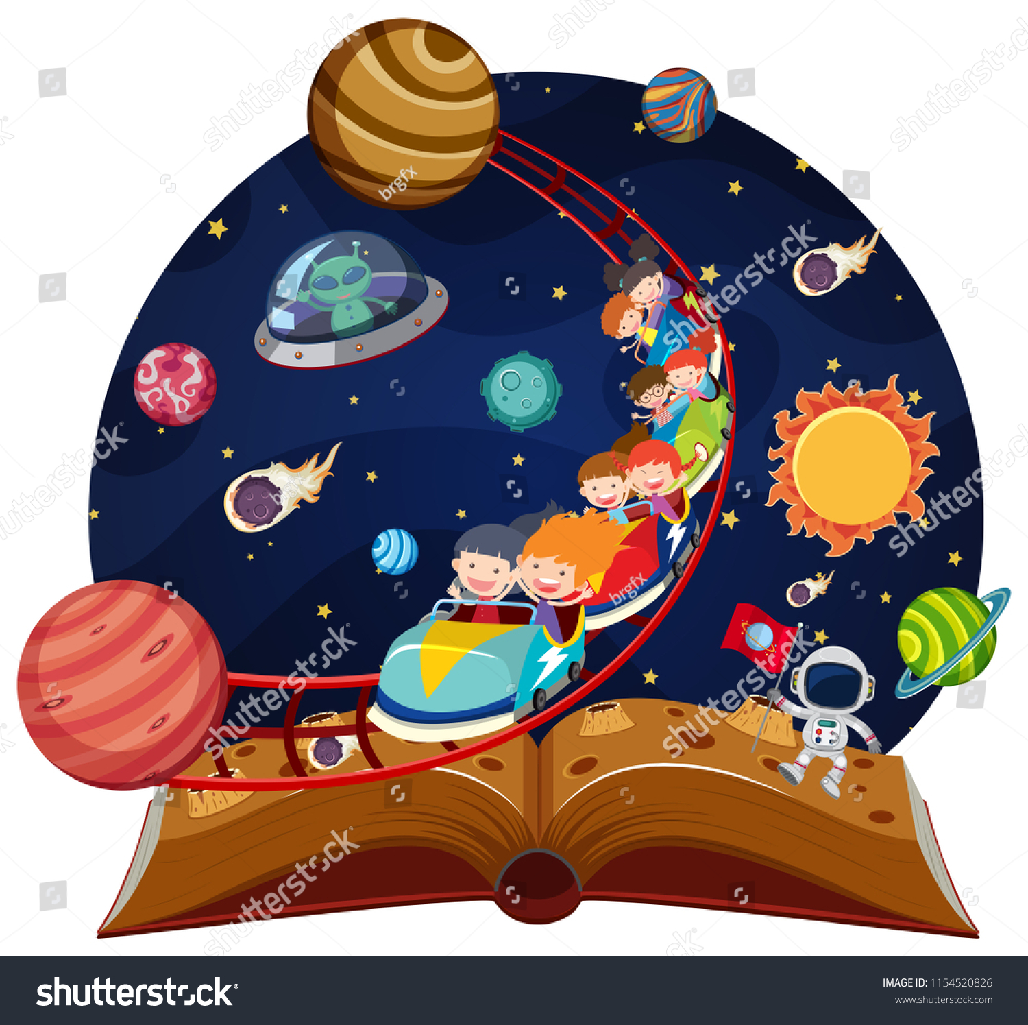 Иллюстрация к детской книге про космос