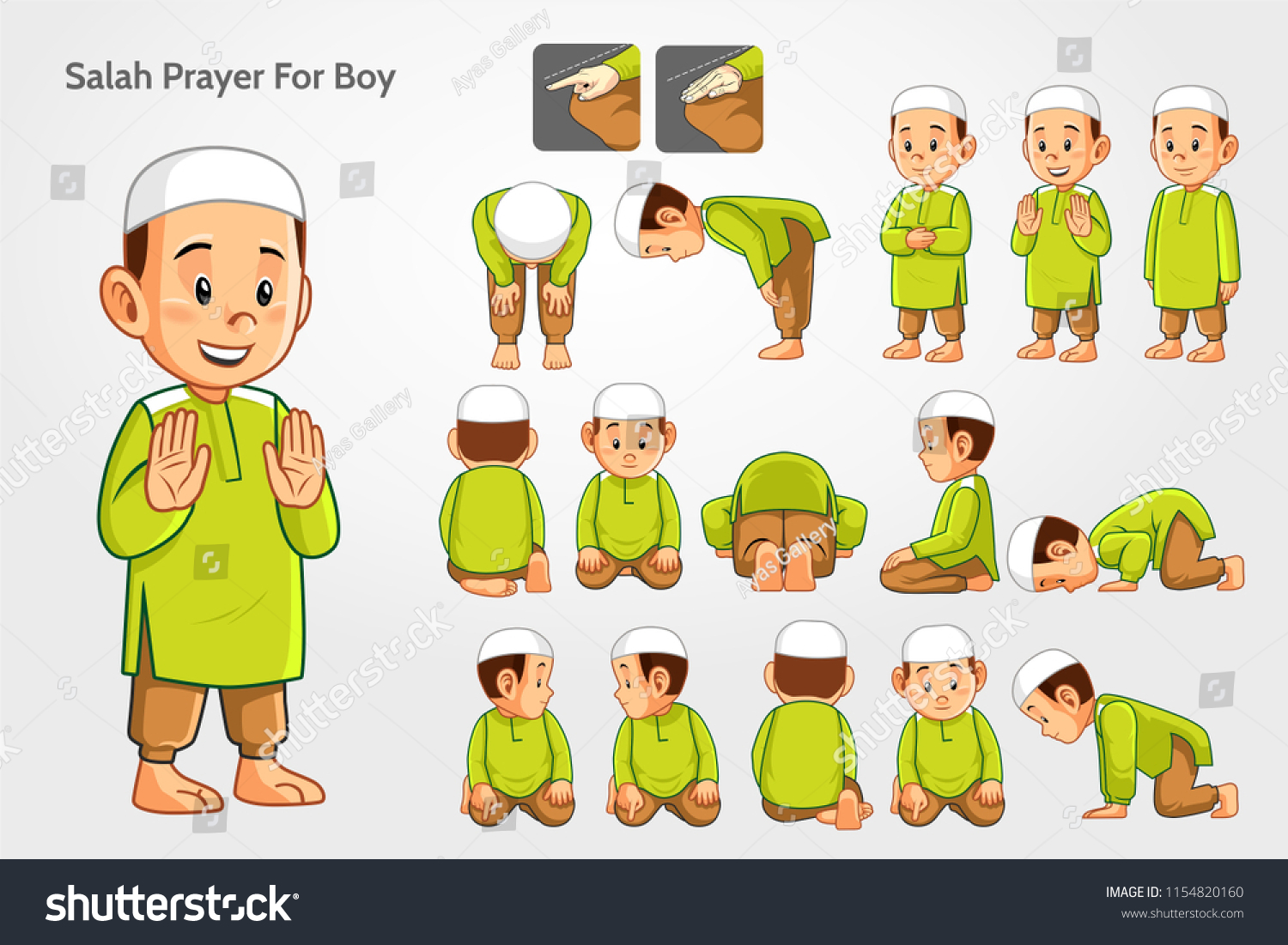 Salah Prayer Boys Stock Vector (Royalty Free) 1154820160 | Shutterstock