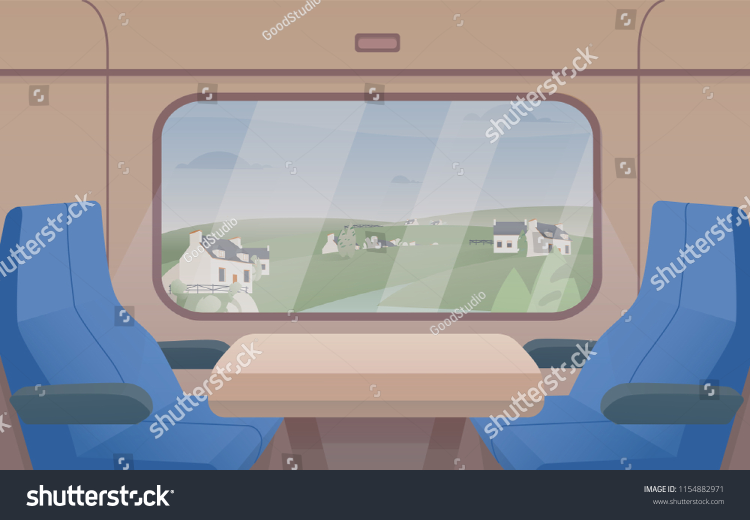 Вид из окна поезда рисунок
