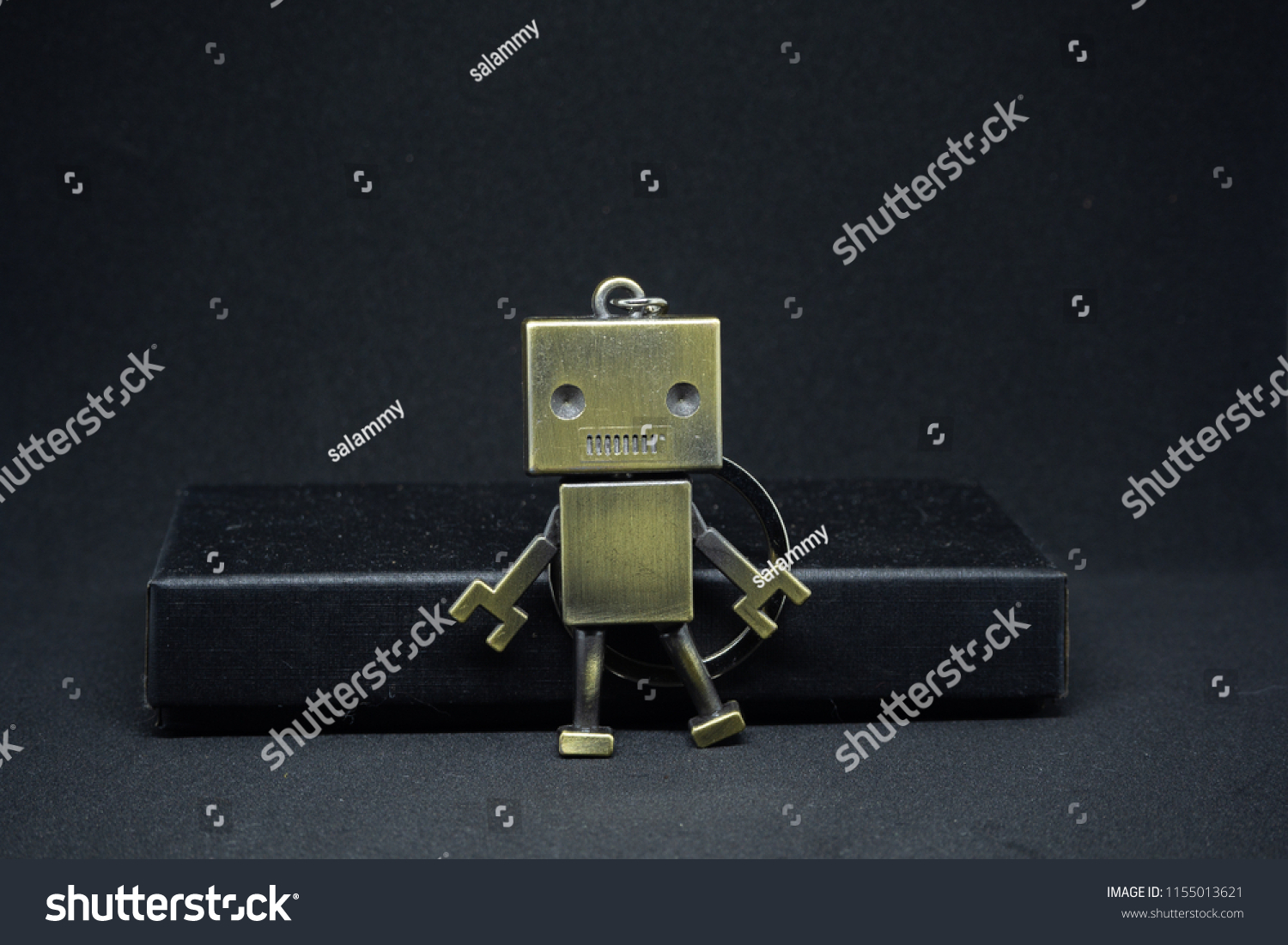 Robot Black Background Keychain Stock Photo 1155013621 | Shutterstock