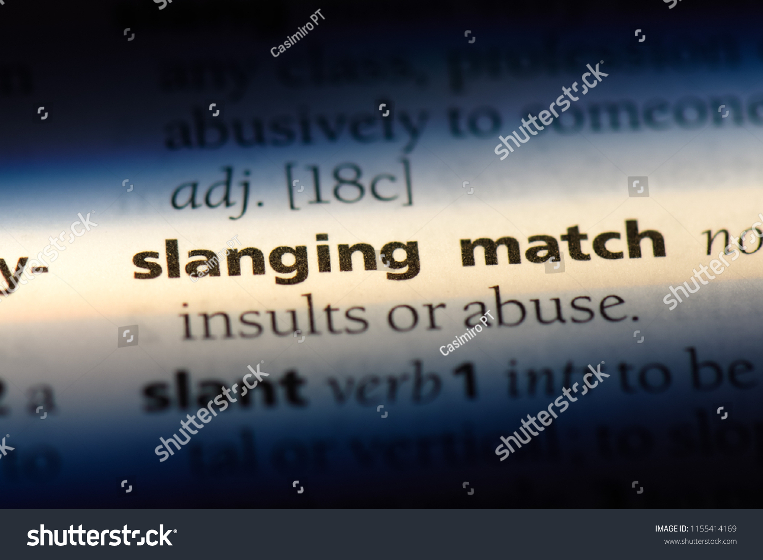 Slanging Match Word Dictionary Slanging Match Stock Photo 1155414169