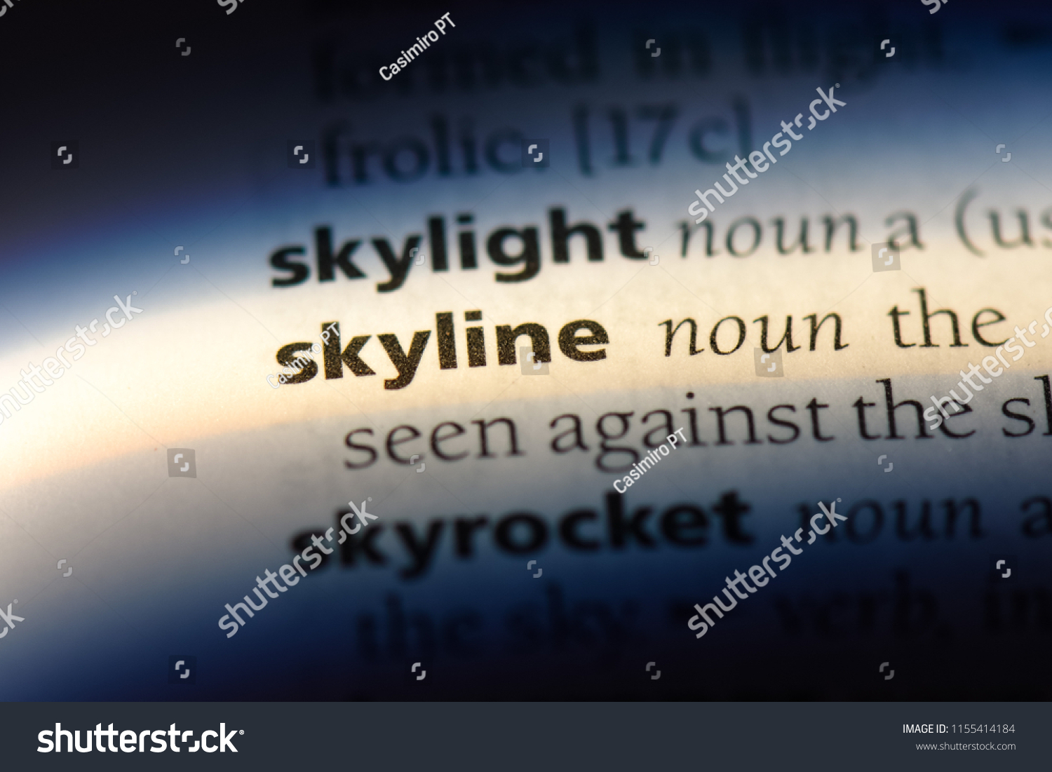 Skyline Word Dictionary Skyline Concept Stock Photo 1155414184