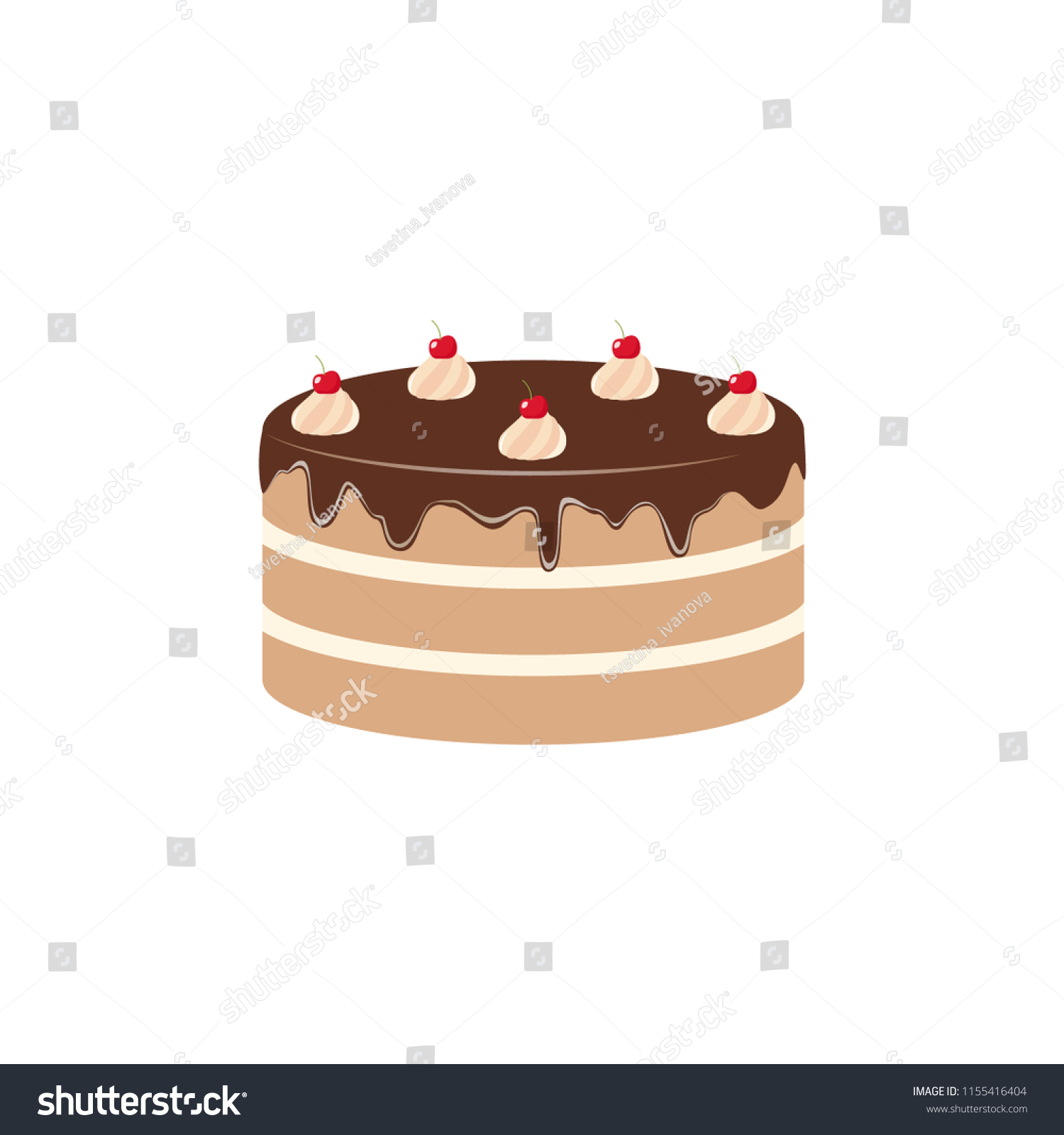 Chocolate Cake Clipart Cartoon Chocolate Glazed Stock Vector (Royalty ...