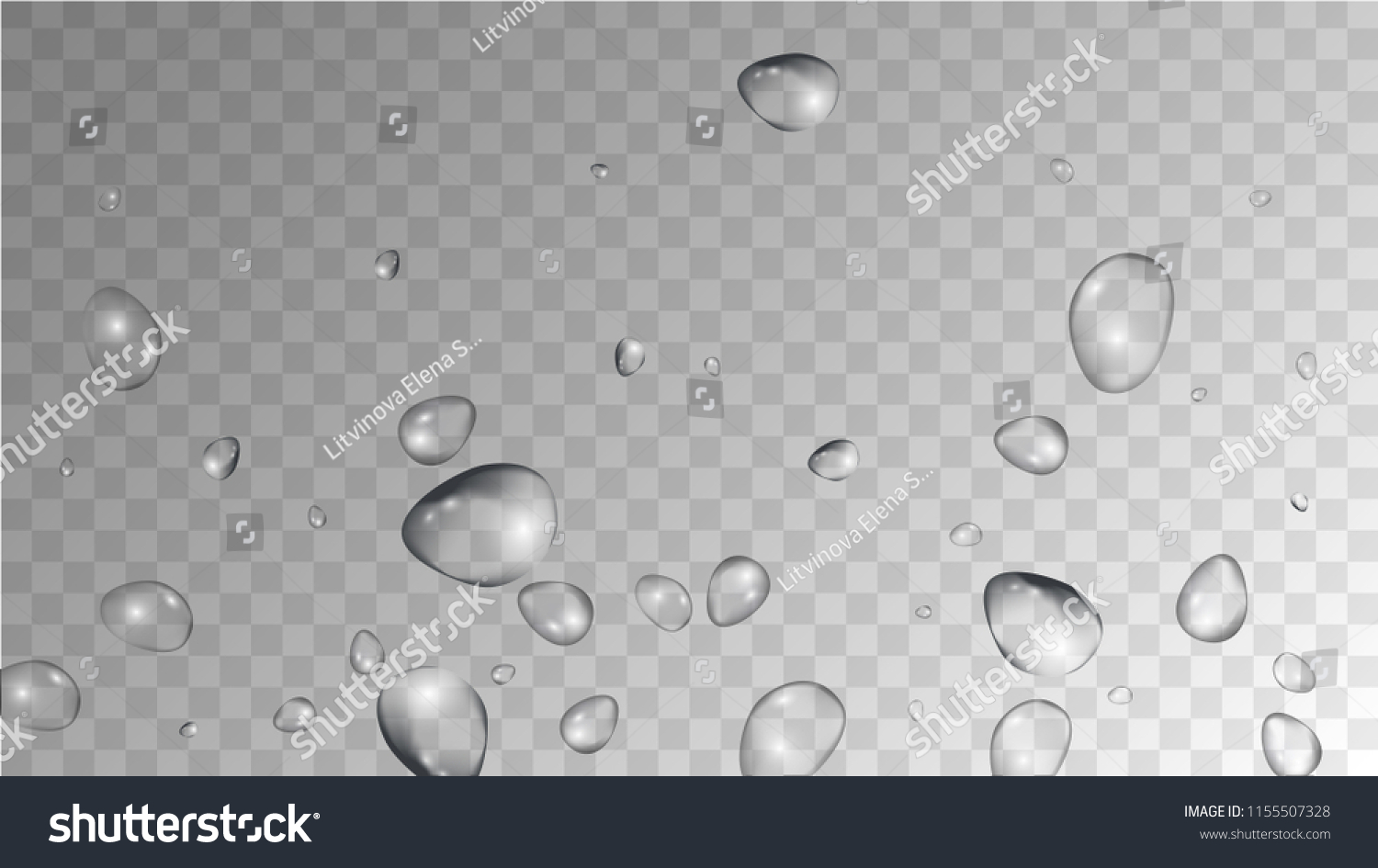 Rain Drops On Transparent Background Realistic Stock Vector (Royalty ...