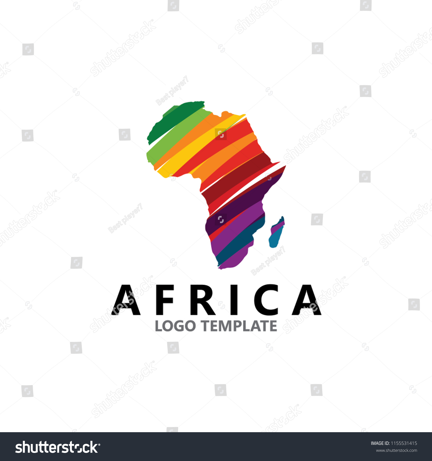 Colorful Africa Map Logo Design Template Stock Vector (Royalty Free ...