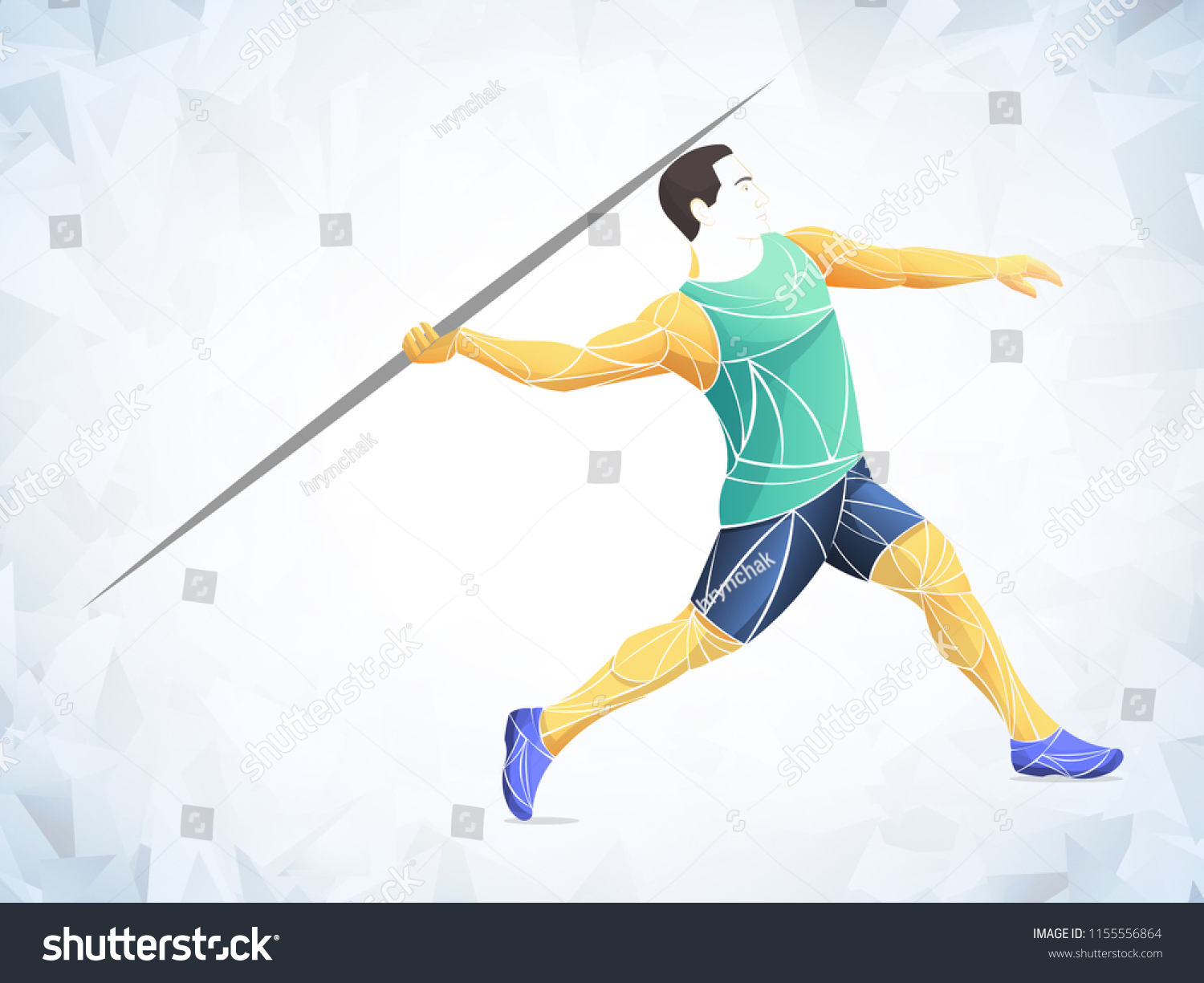 Javelinthrowing Athlete Sportsman Vector Stock Vector (Royalty Free ...