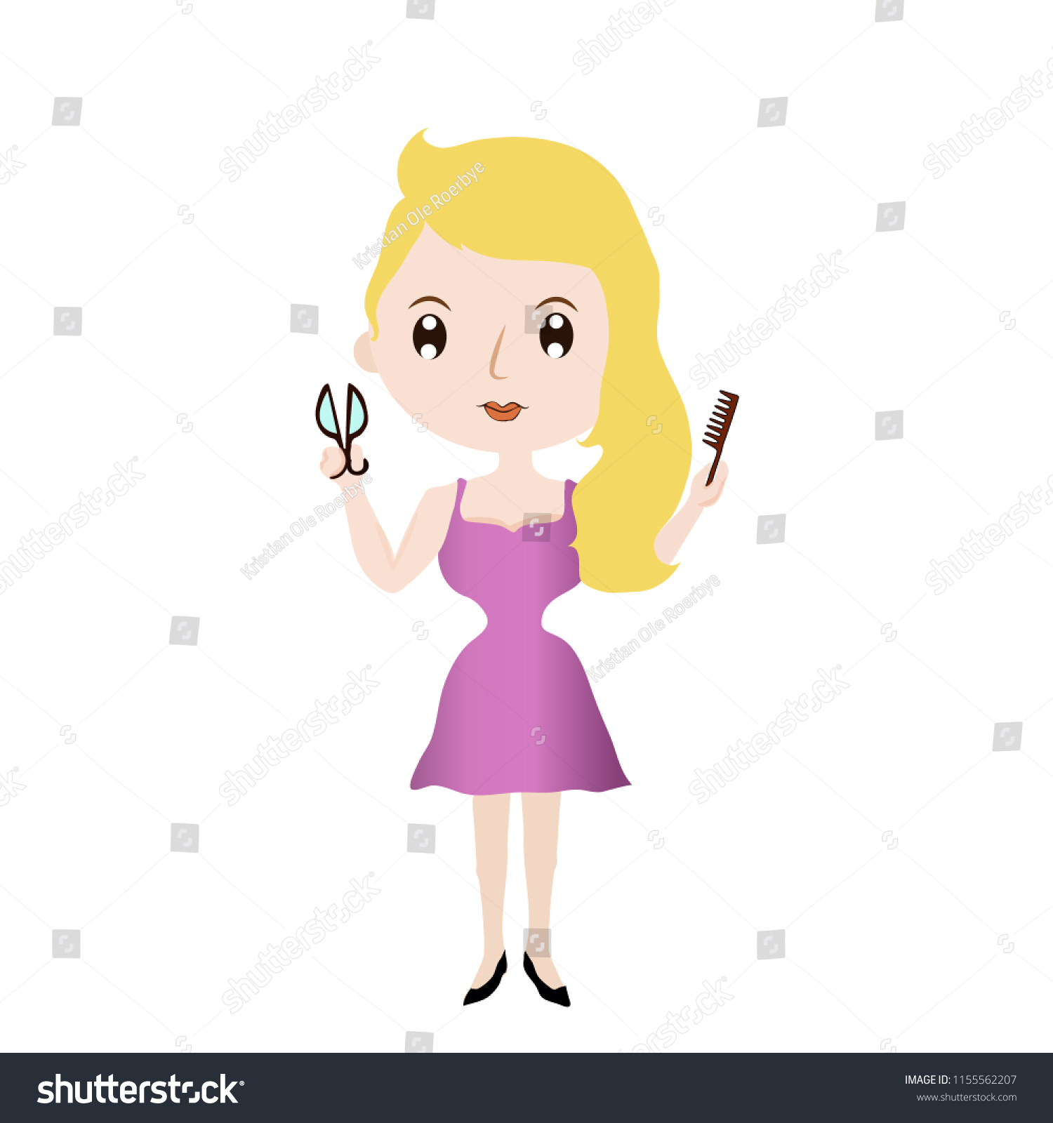 Character Woman Blonde Hair Wearing Sexy Stock Vector Royalty Free