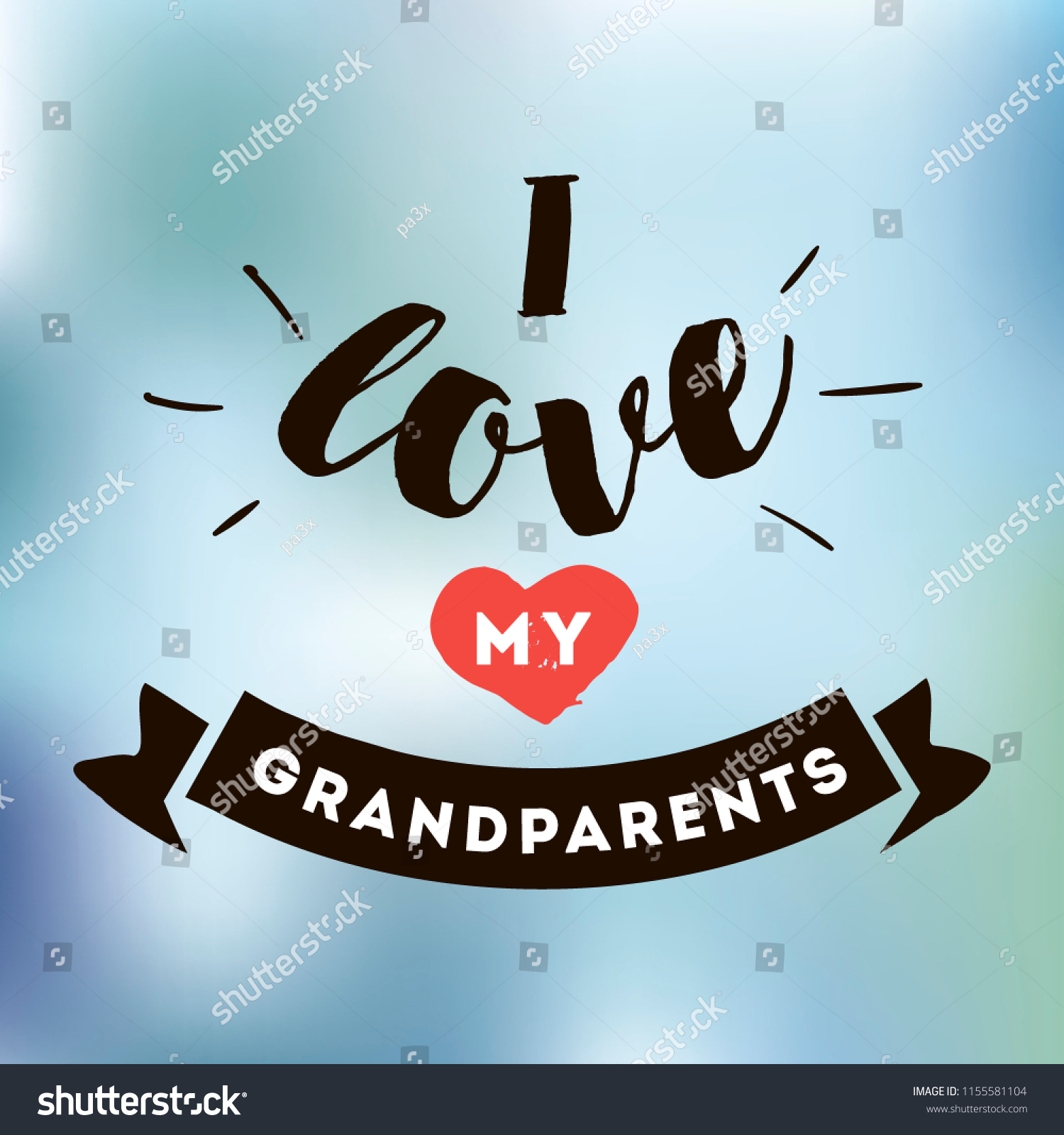 Happy Grandparents Day Typography Logo Design Stock Vector (Royalty