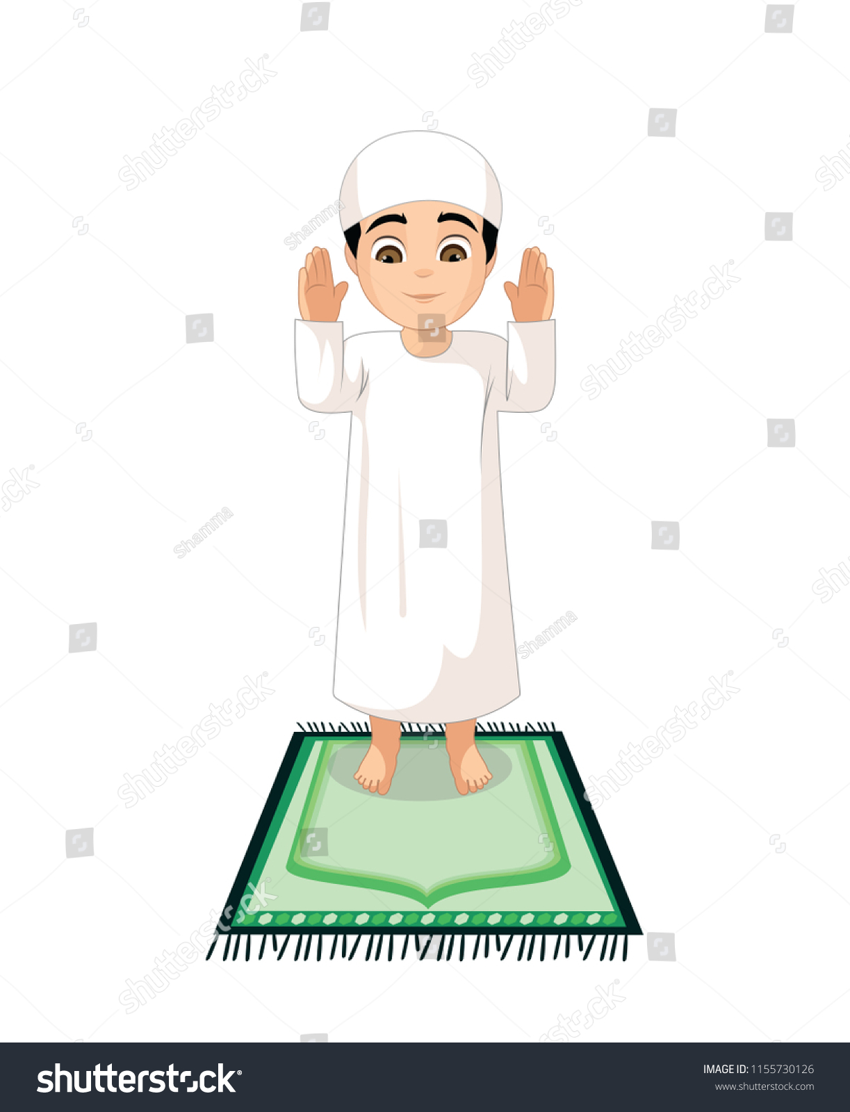 Step By Step Muslim Prayer Guide Stock Illustration 1155730126 ...