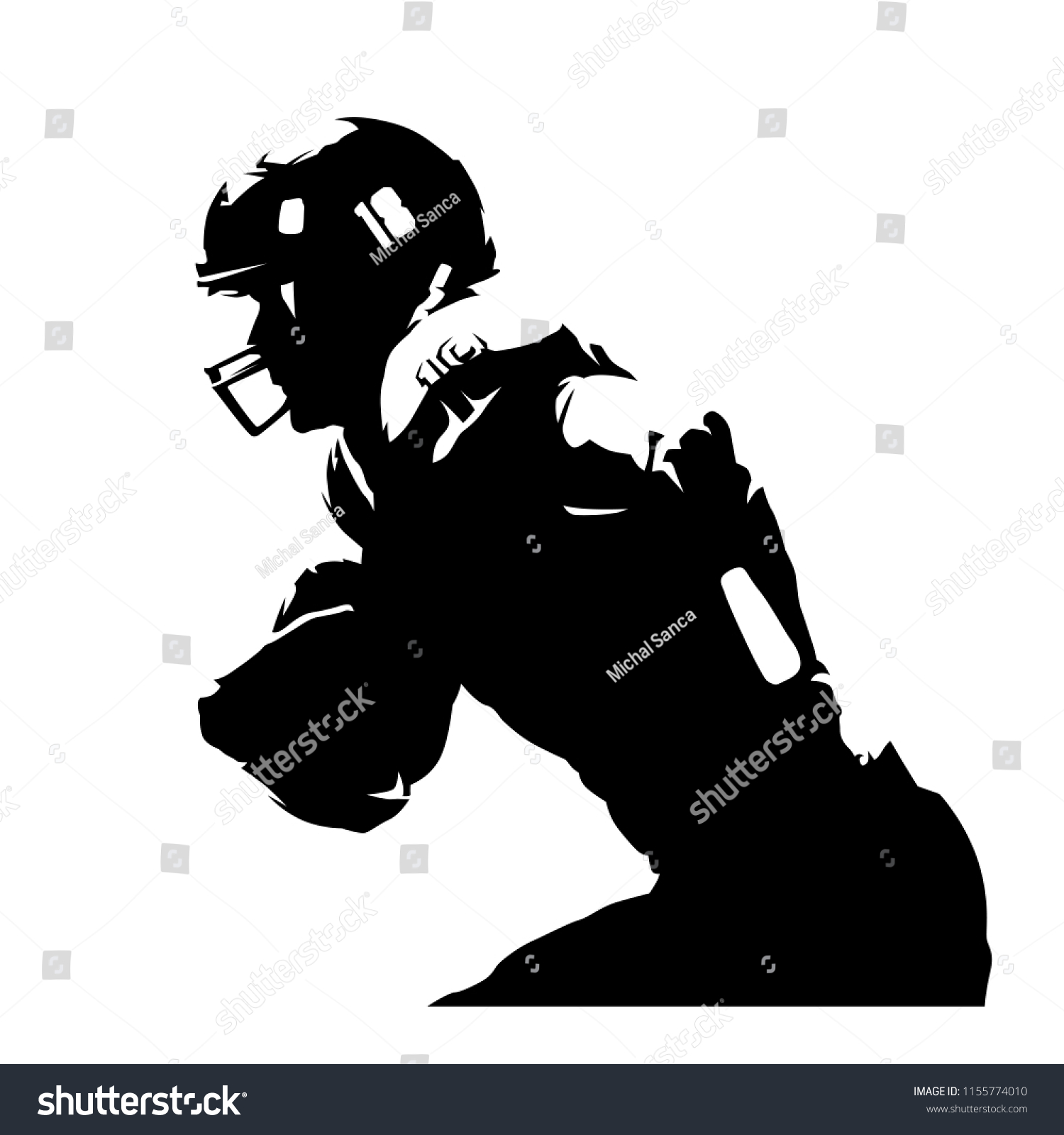 American Football Player Abstract Isolated Silhouette Stock Vector ...