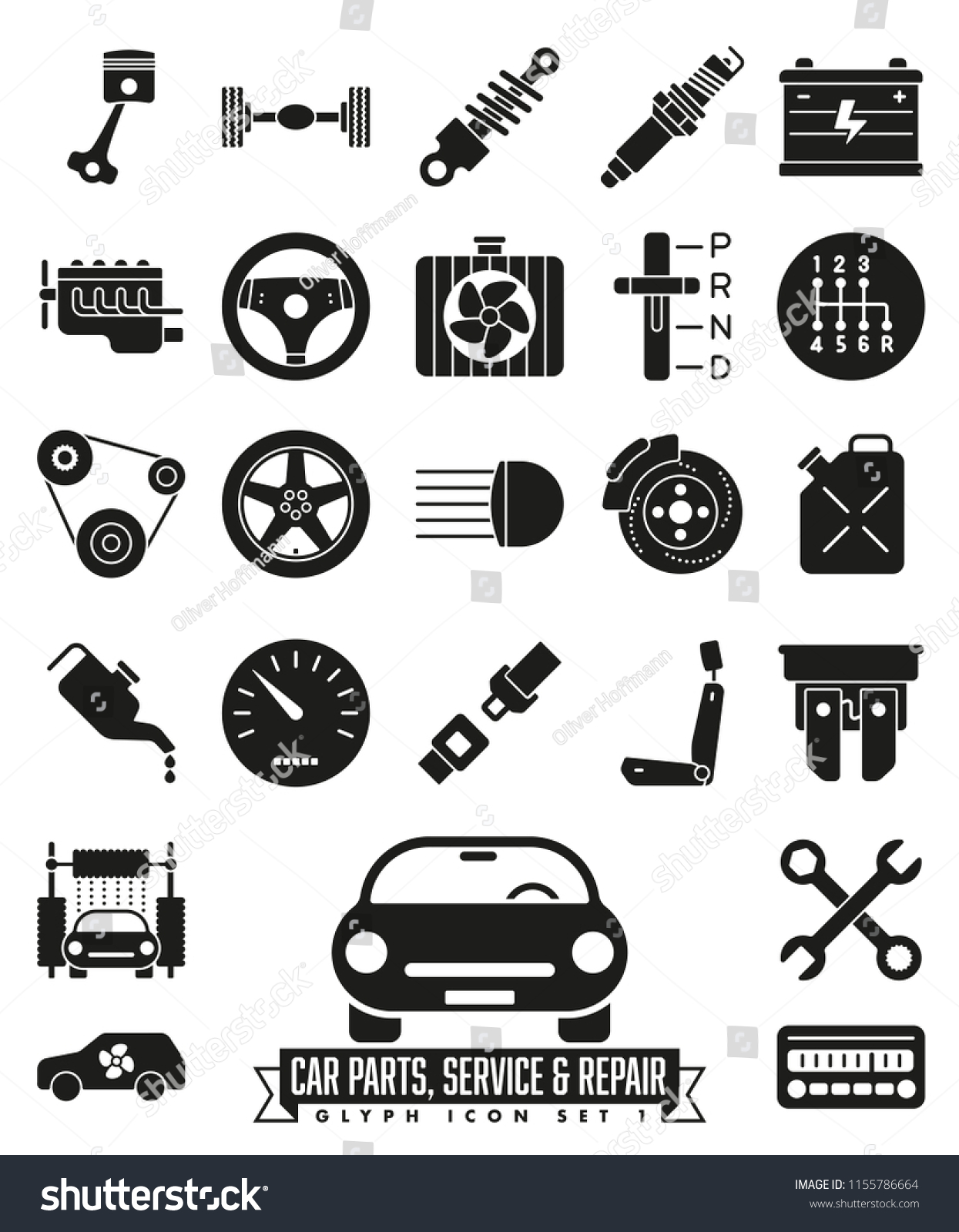 Collection Isolated Car Parts Service Repair Stock Vector (Royalty Free ...