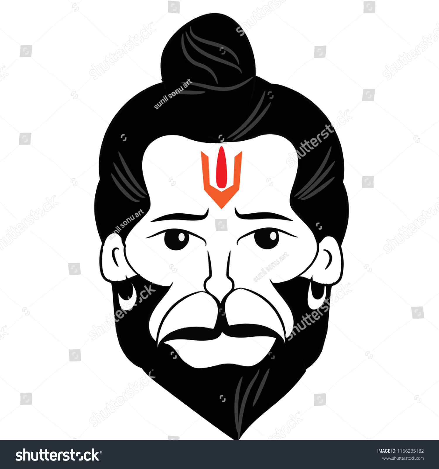 Hanuman Line Vector Design Illustrated Art Stock Vector (Royalty Free ...