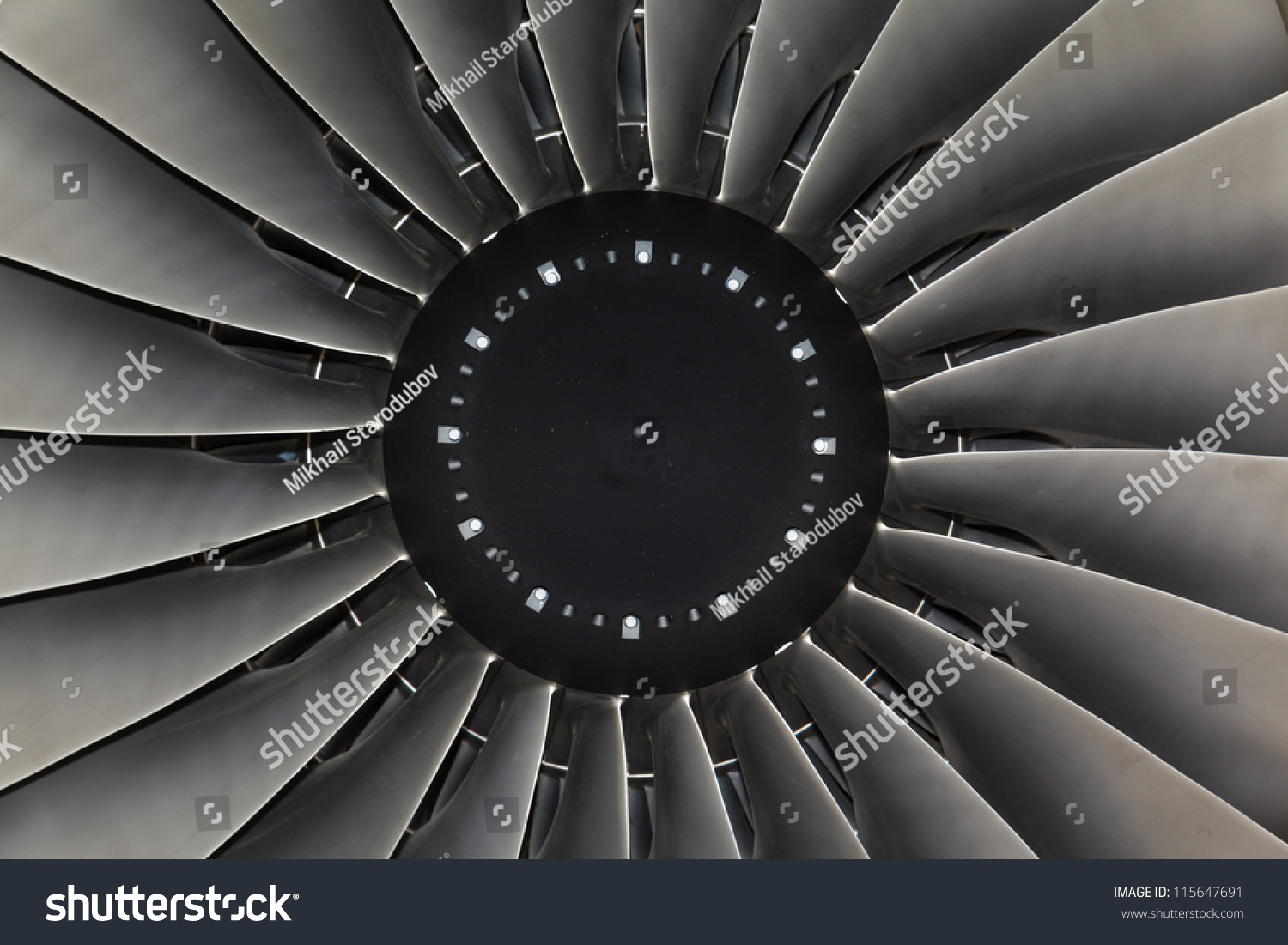 Background Turbine Blades Jet Engine Aircraft Stock Photo 115647691 