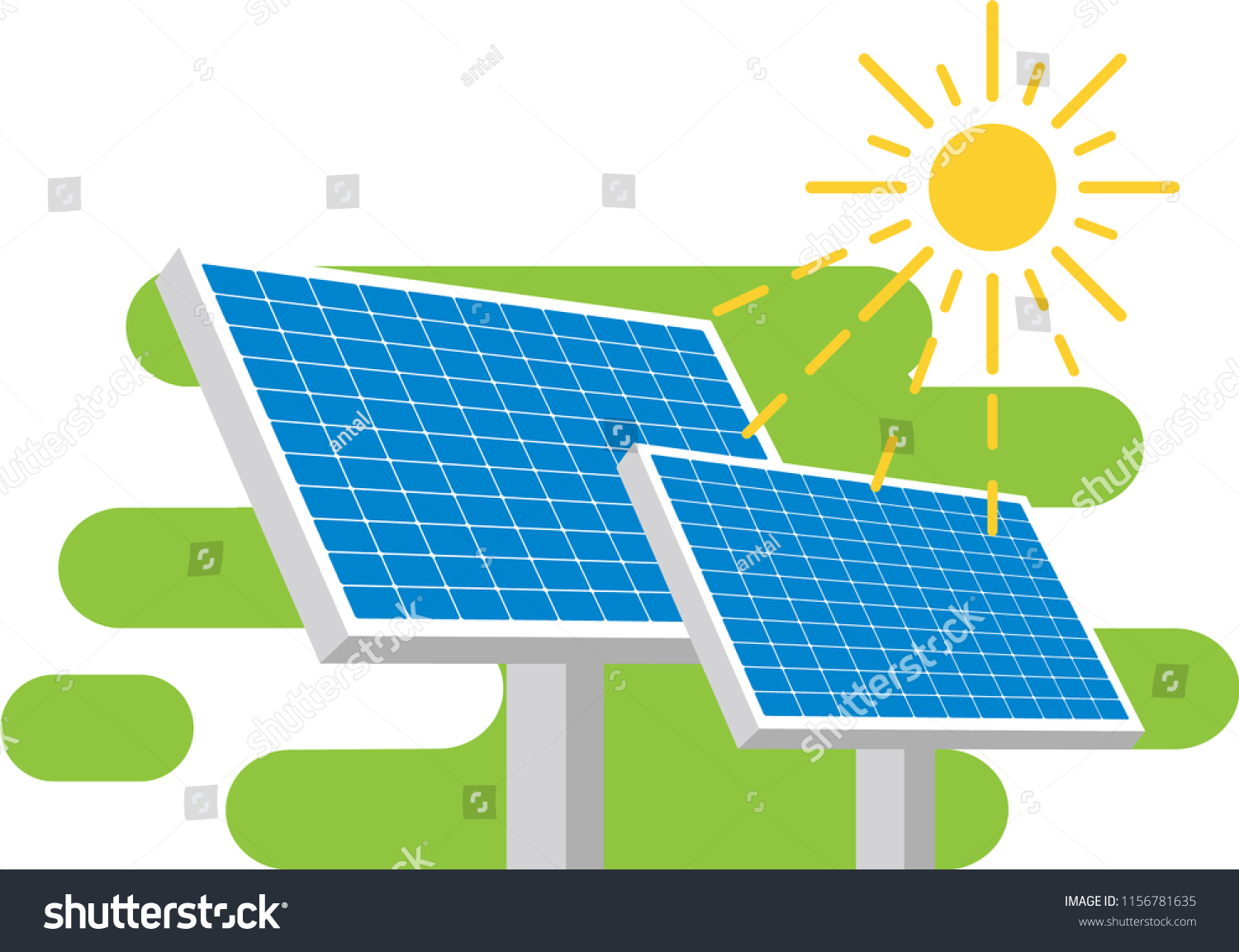 Solar Battery Vector Illustration Stock Vector (Royalty Free ...