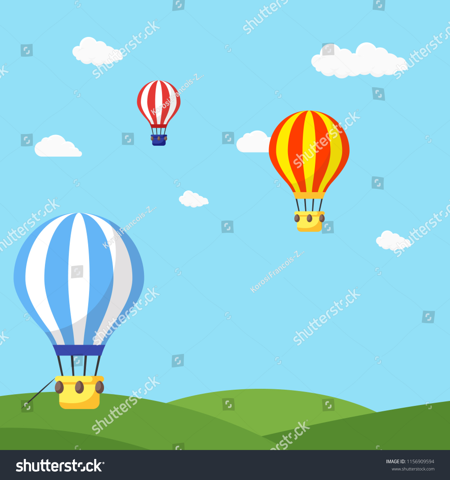 Hot Air Balloon Illustration Stock Illustration 1156909594 | Shutterstock