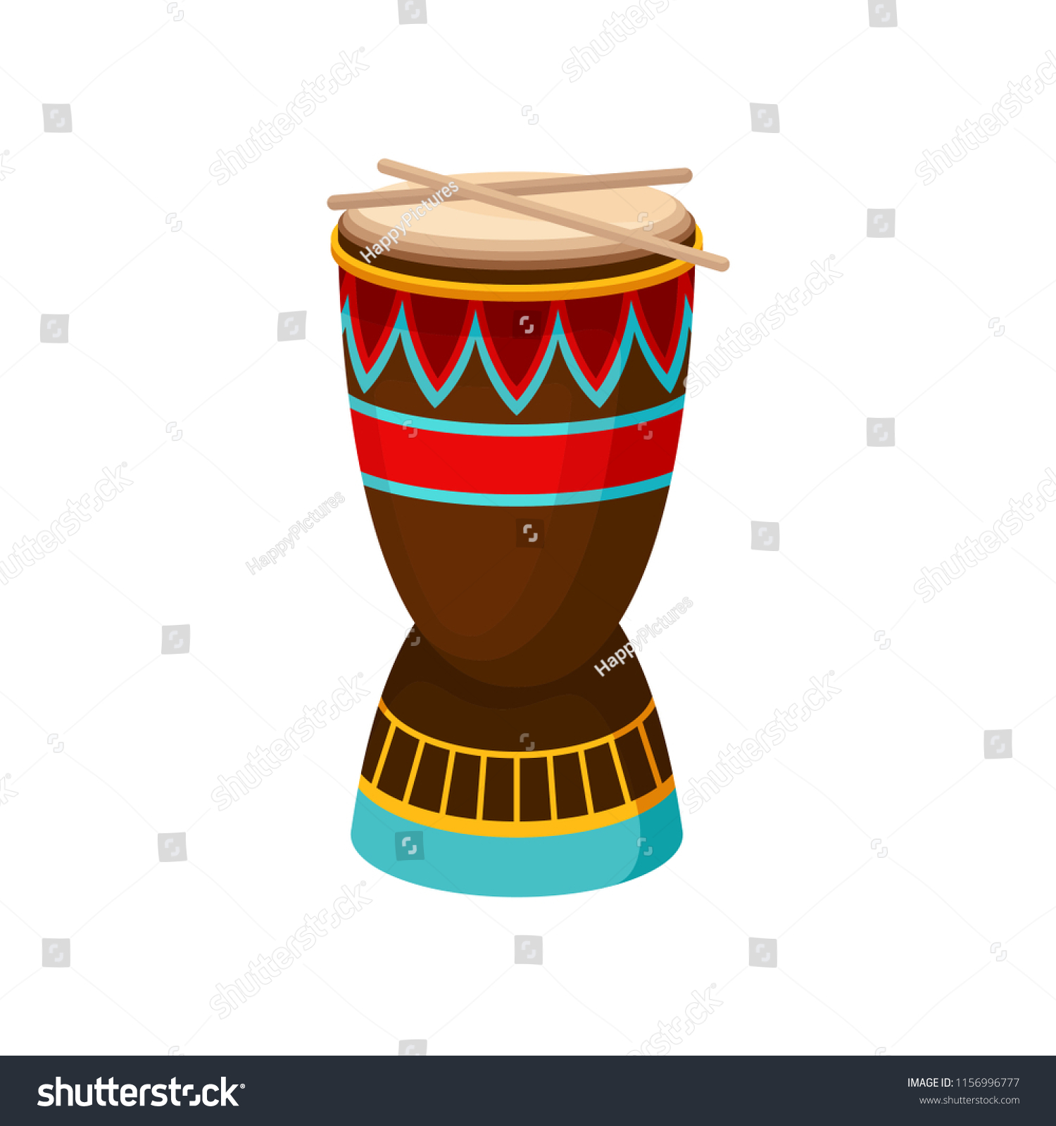 African Drum Djembe Ethnic Ornament Authentic Stock Vector (Royalty ...