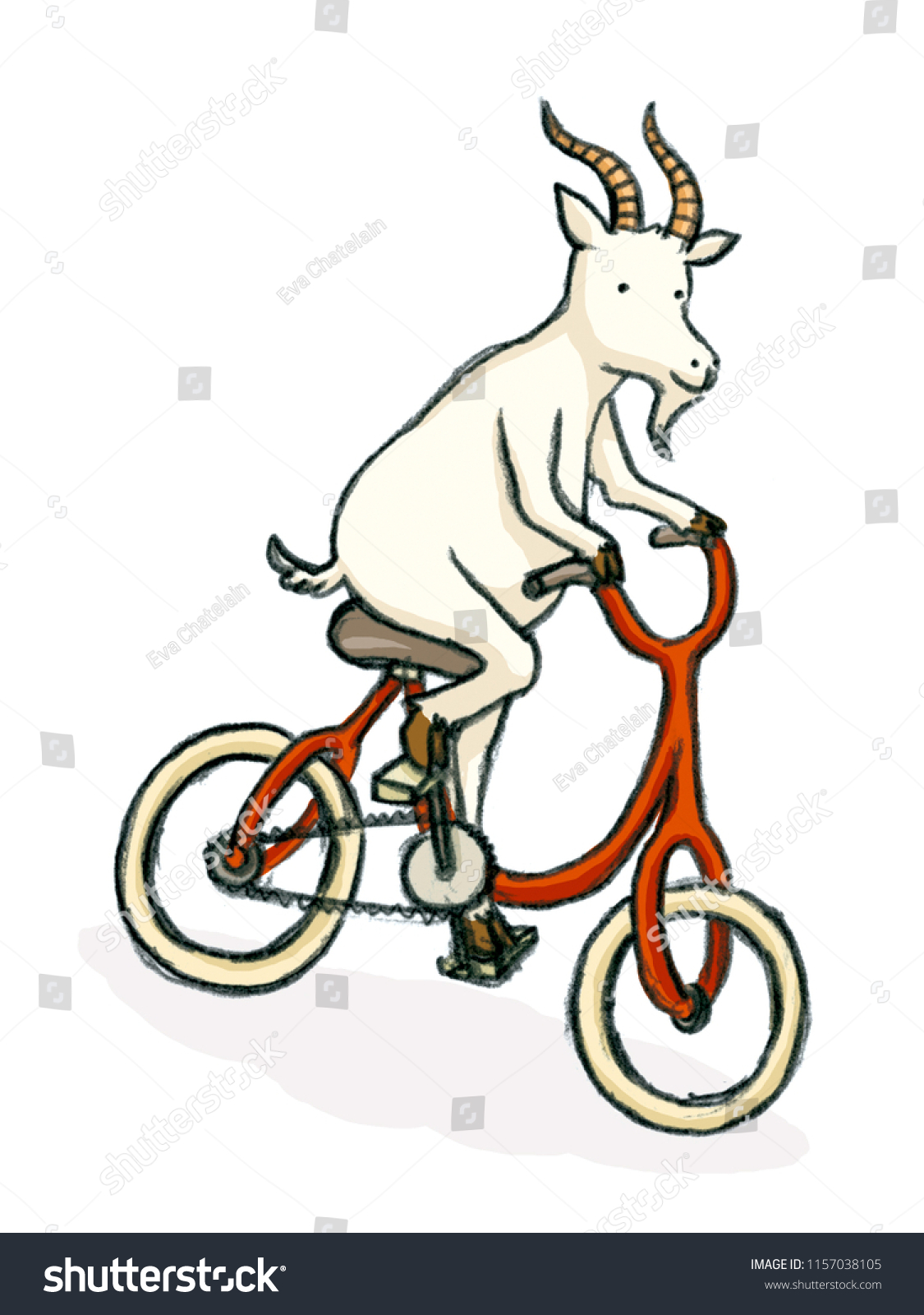 Goat Riding Bike Stock Illustration 1157038105 | Shutterstock