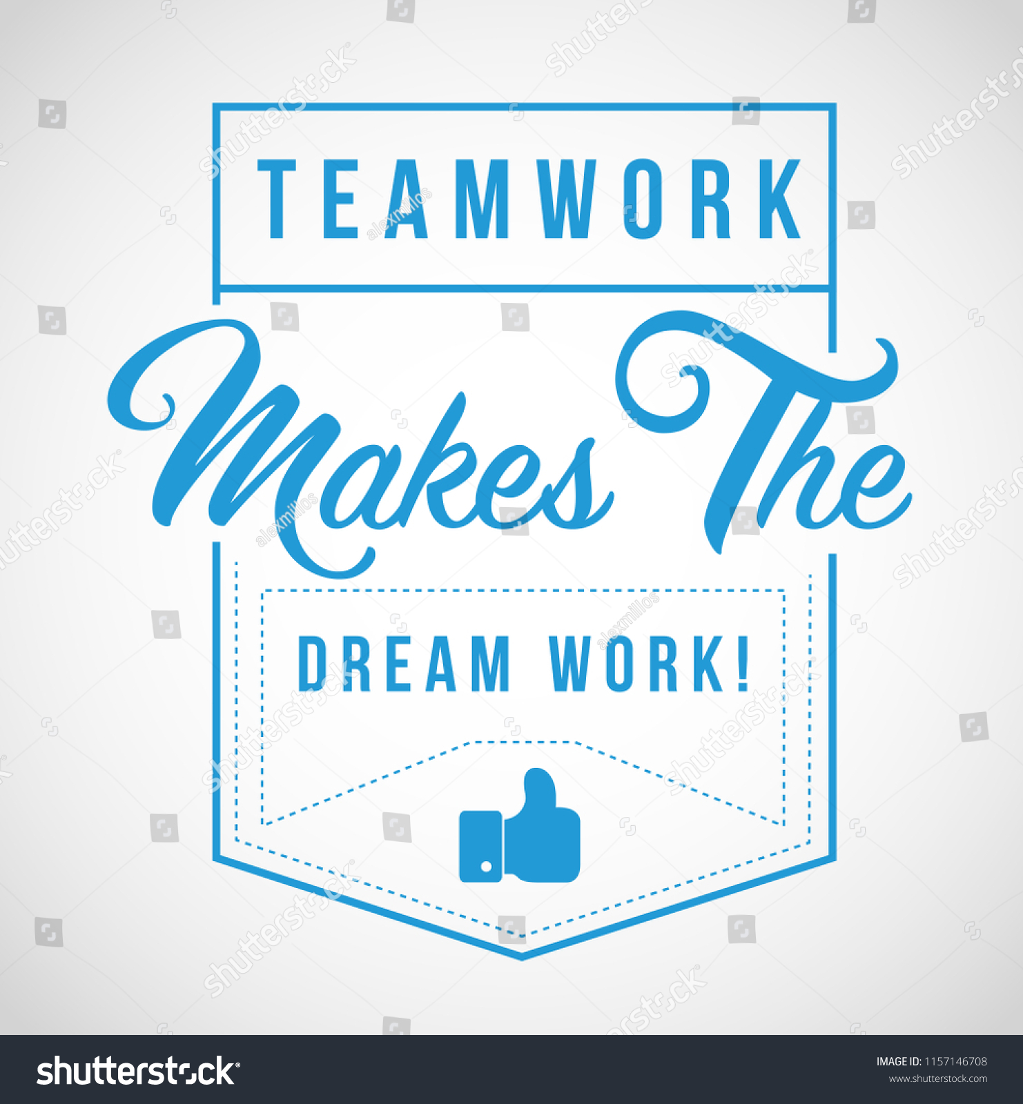 Teamwork Makes Dream Work Modern Stamp Stock Vector (Royalty Free ...