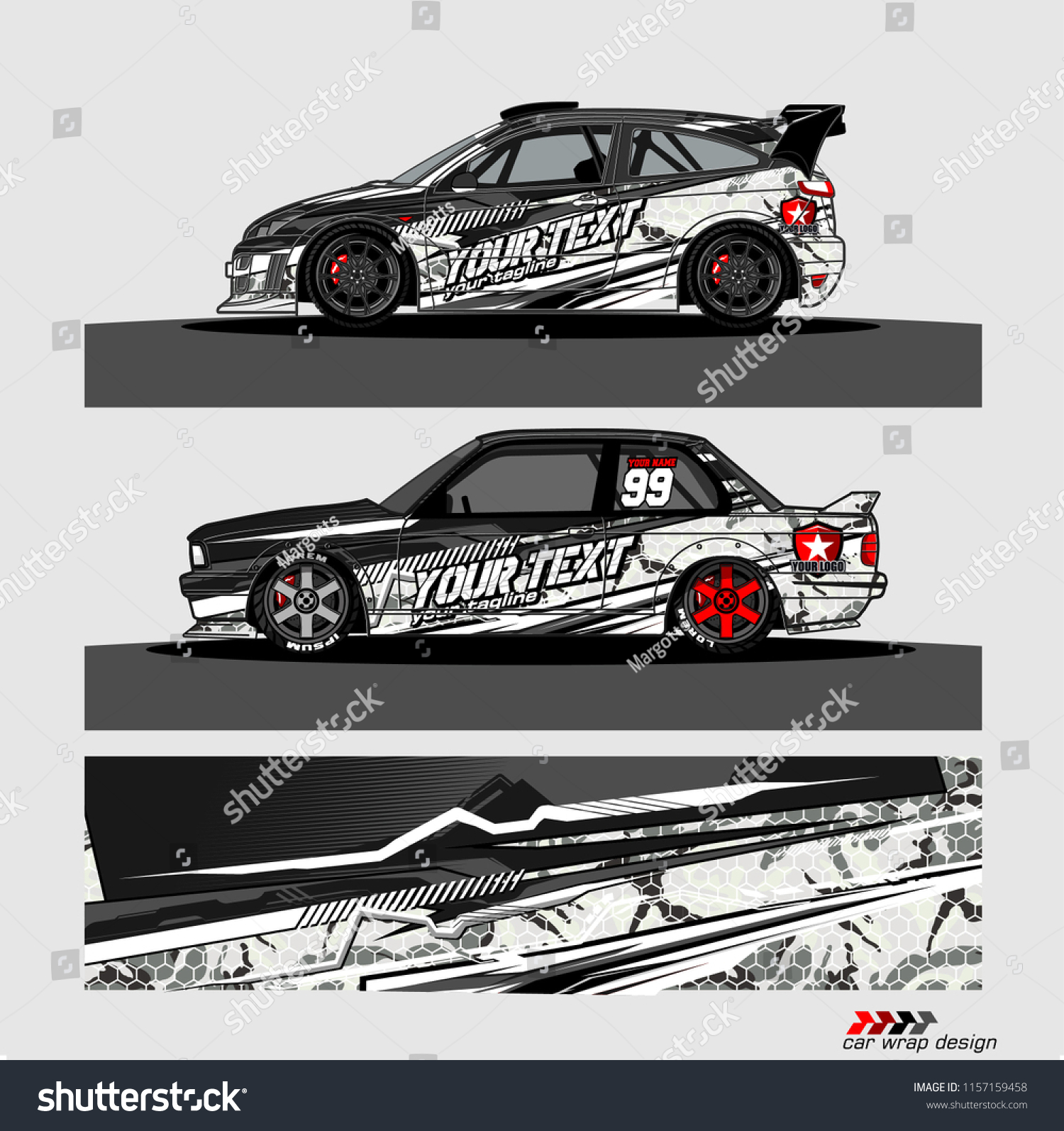 Car Decal Design Vector Abstract Livery Stock Vector (Royalty Free