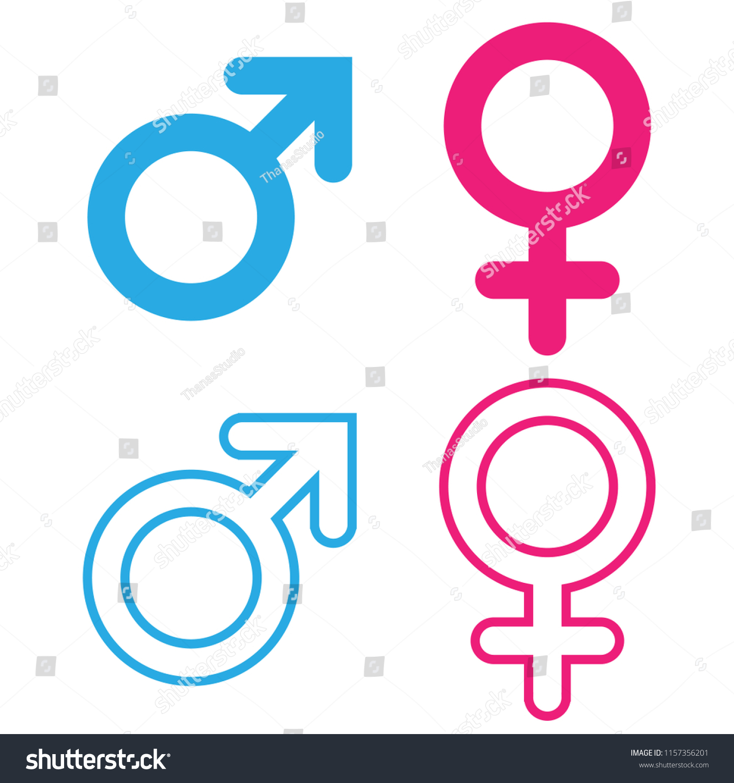 Gender Symbol Round Corner Pink Blue Stock Vector (royalty Free 