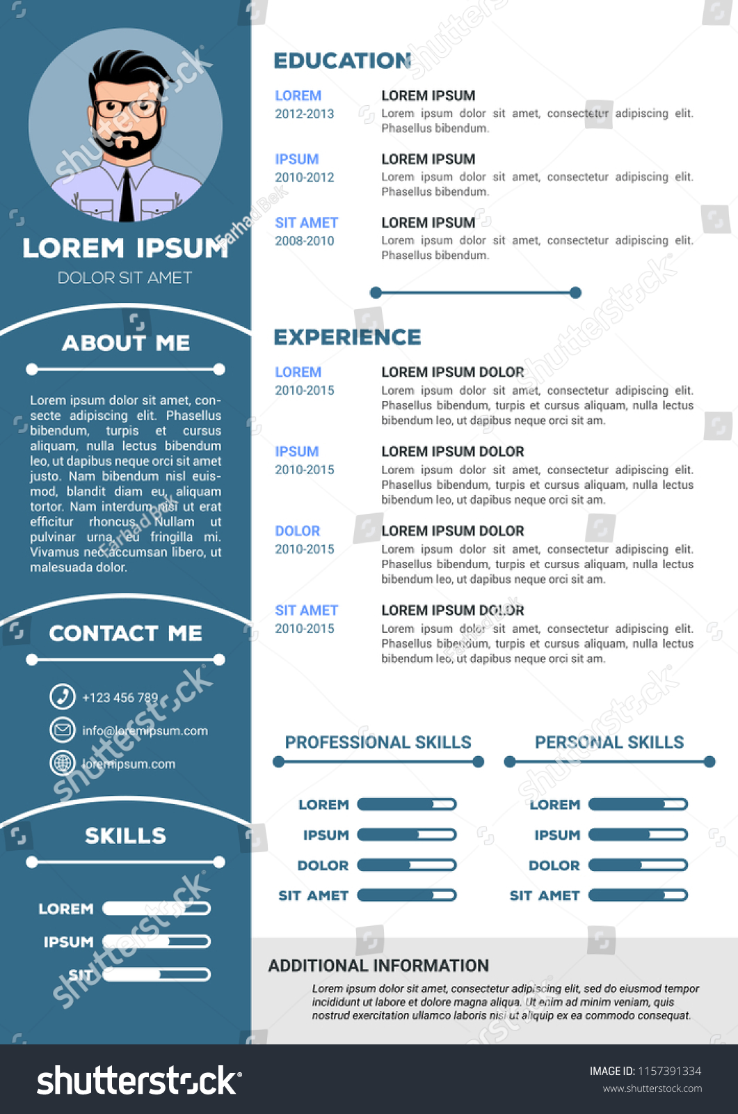 Resume Cv Template Nice Minimalist Design Stock Vector (Royalty Free ...