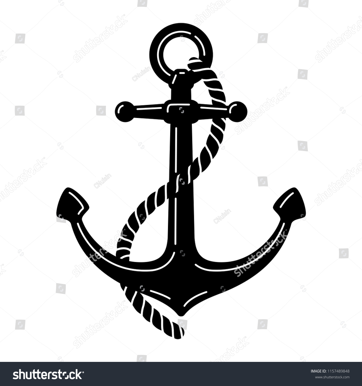 Anchor Vector Icon Logo Boat Pirate Stock Vector (Royalty Free ...