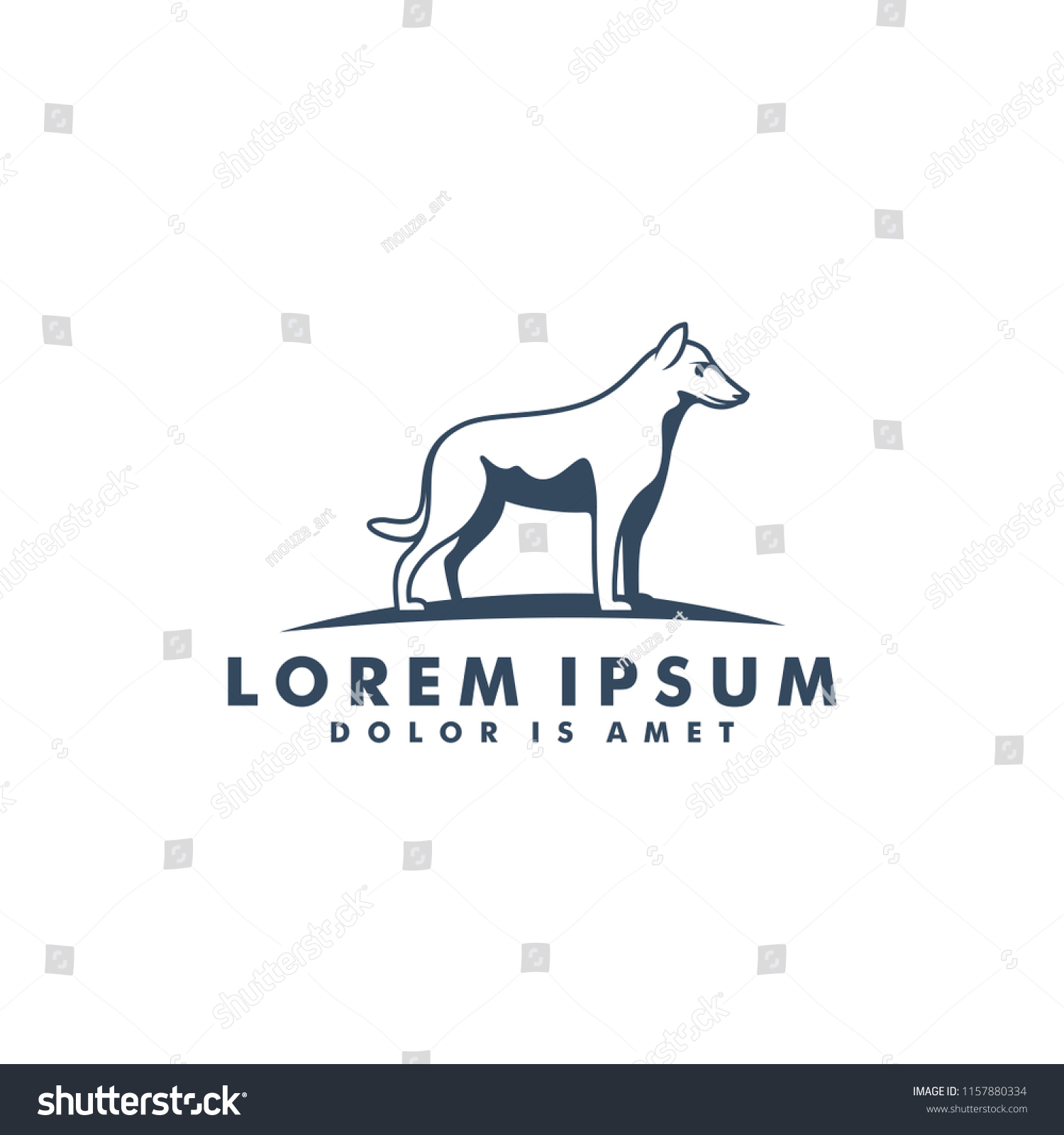 Minimalist Lineart Outline Head Dog Icon Stock Vector (Royalty Free ...