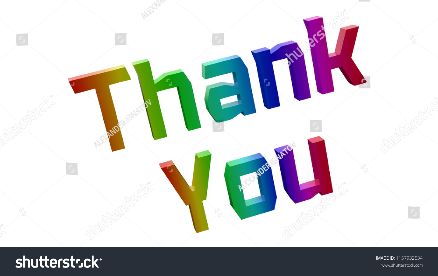 Thank You Word 3d Rendered Text Stock Illustration 1157932534 ...